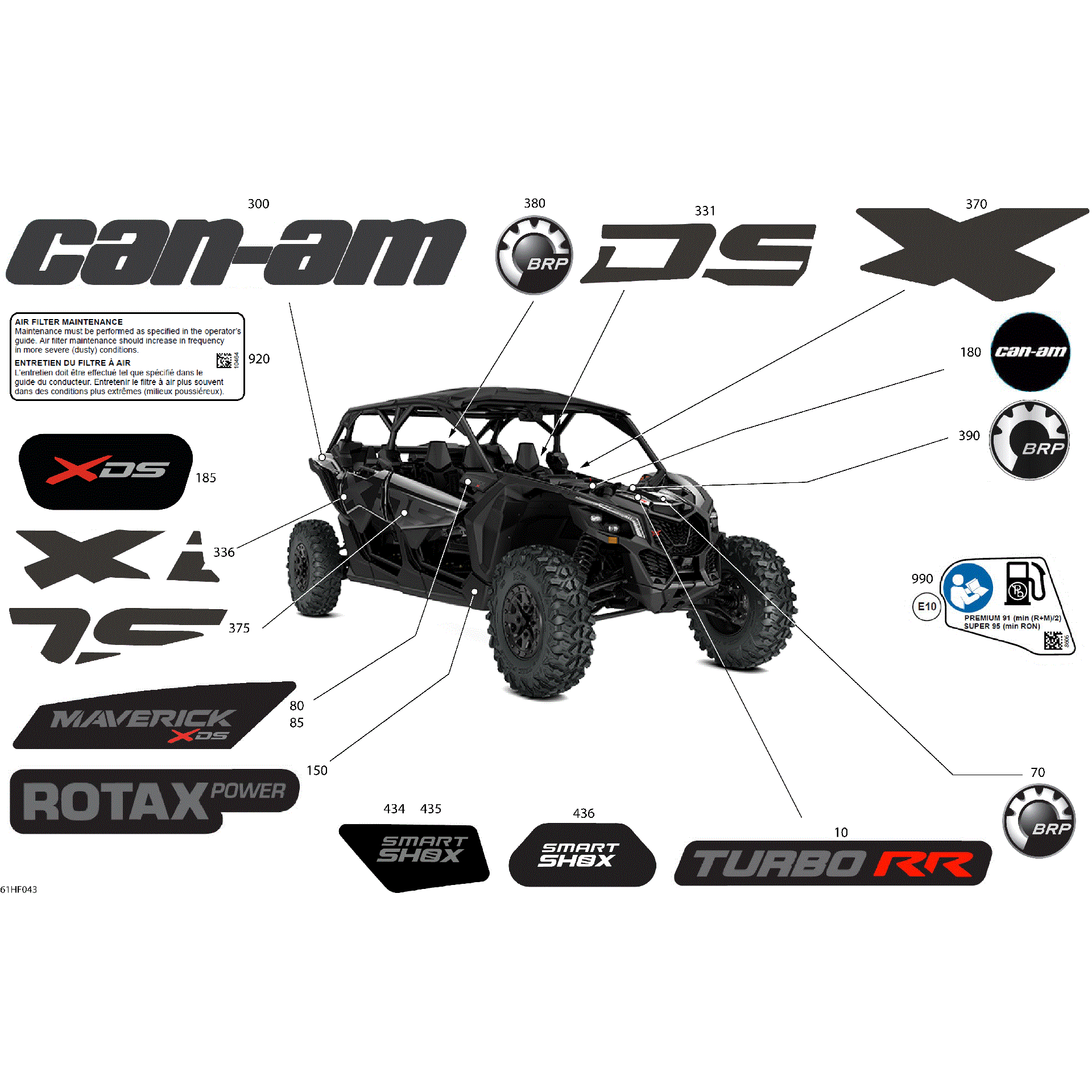 An Image of a Genuine Can-Am Parts Schematic Diagram showing the schematic - BODY - DECALS