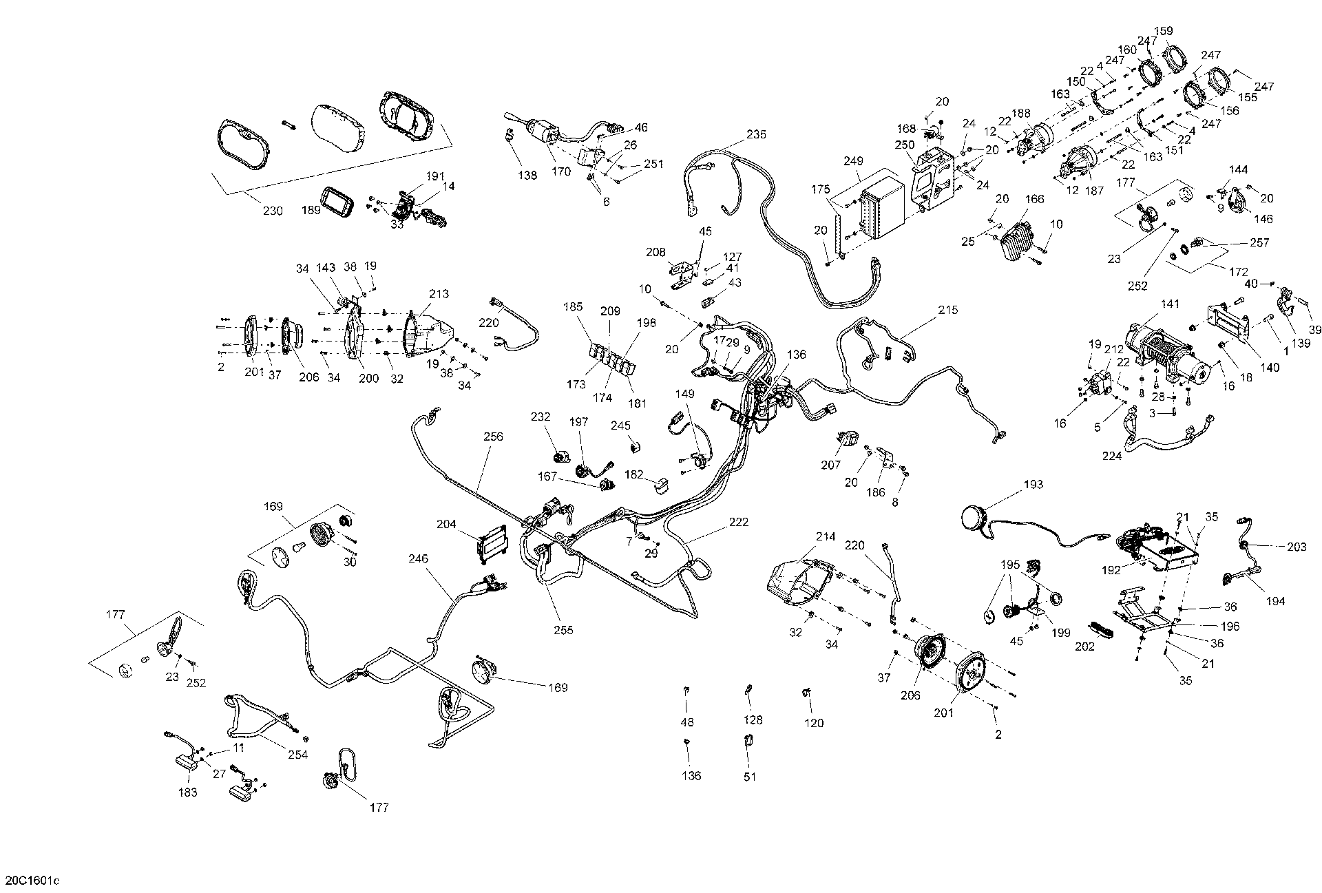 An Image of a Genuine Can-Am Parts Schematic Diagram showing the schematic - ELECTRICAL SYSTEM - LTD