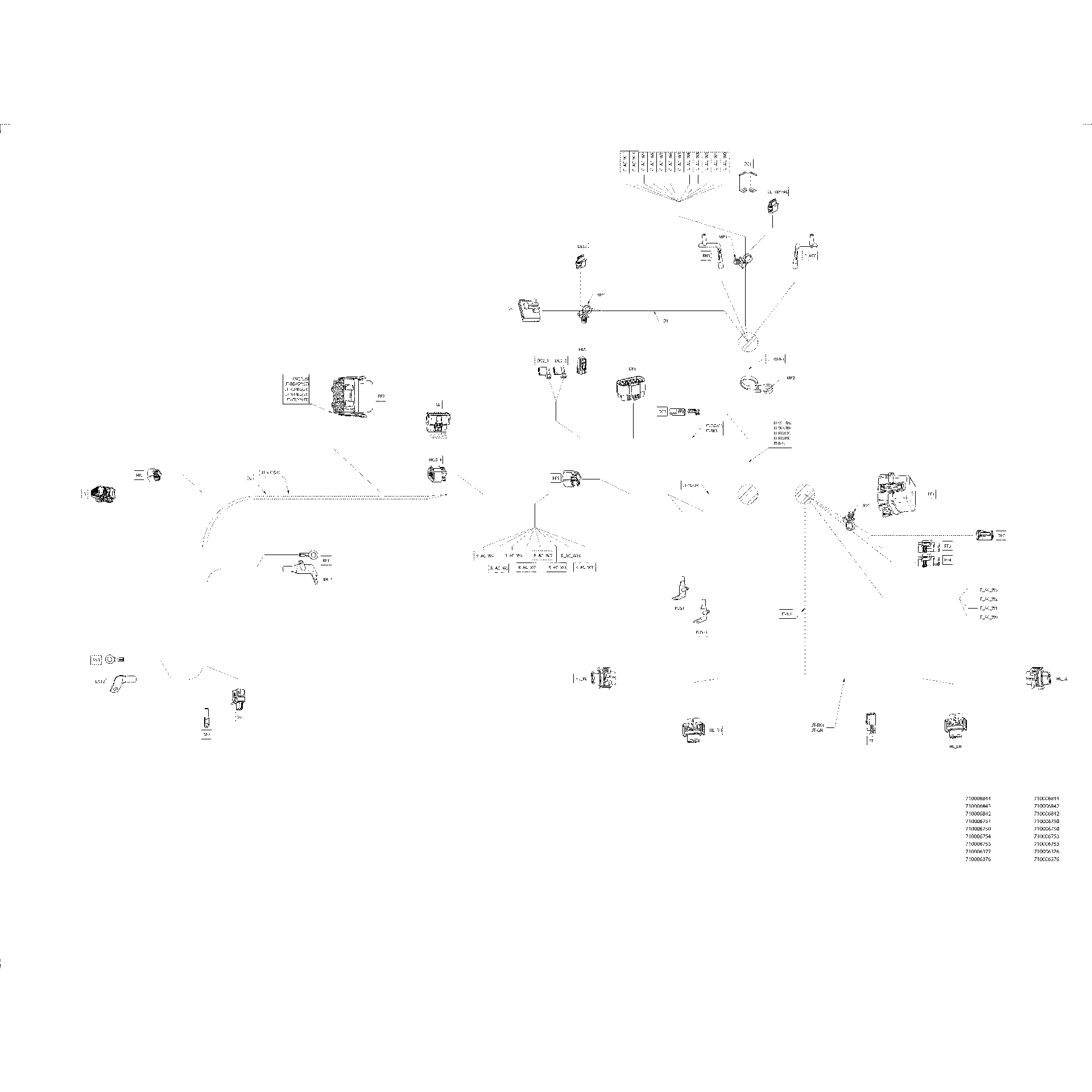 An Image of a Genuine Can-Am Parts Schematic Diagram showing the schematic - ELECTRIC - MAIN HARNESS - 710006750