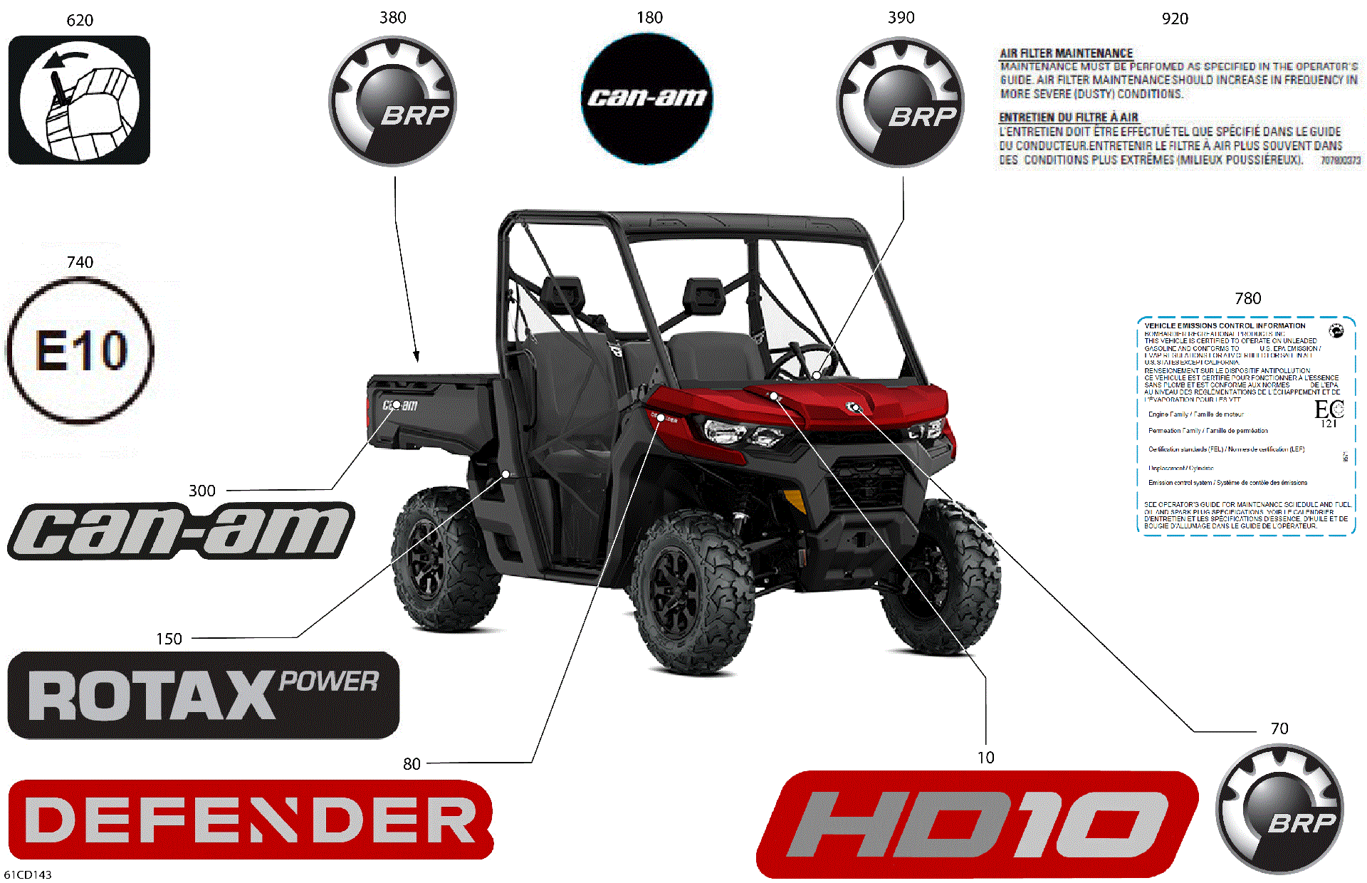 An Image of a Genuine Can-Am Parts Schematic Diagram showing the schematic - BODY - DECALS