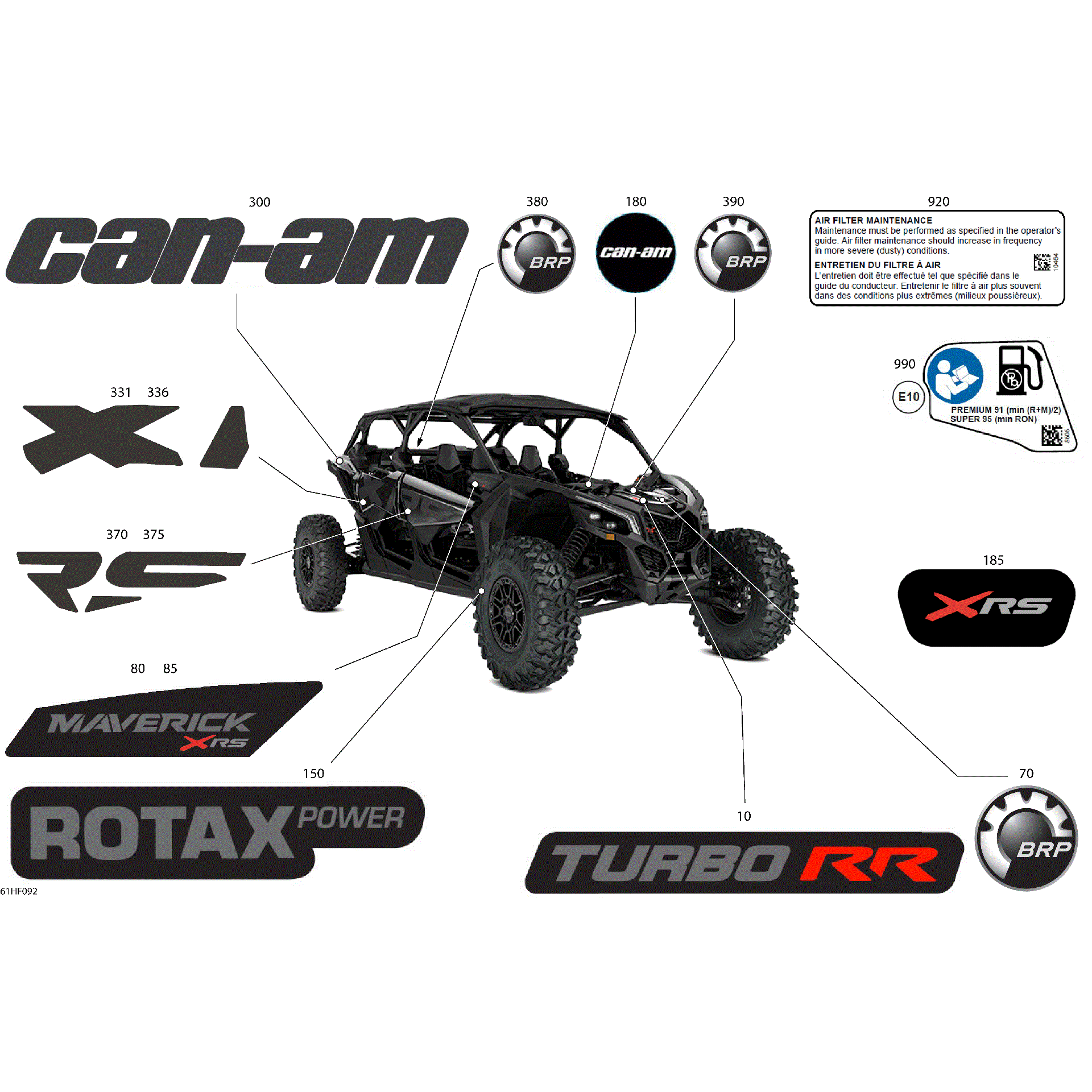 An Image of a Genuine Can-Am Parts Schematic Diagram showing the schematic - BODY - DECALS