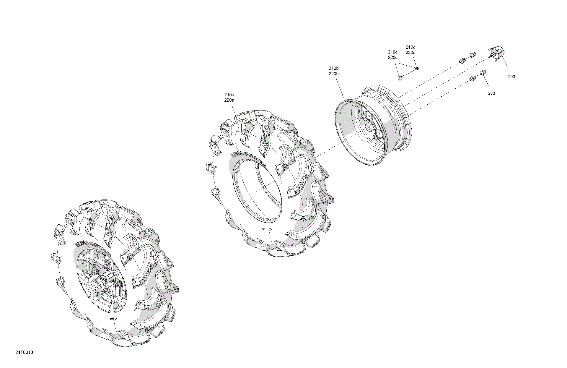 An Image of a Genuine Can-Am Parts Schematic Diagram showing the schematic - DRIVE - FRONT WHEELS