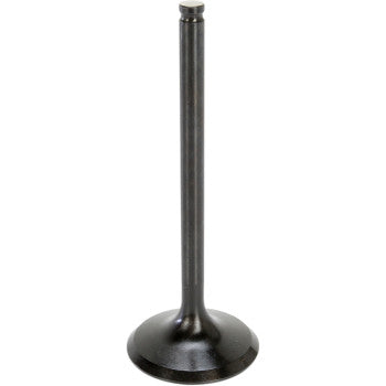 A Kawasaki Exhaust Valve 31.00 mm Standard by Kibblewhite, featuring a long cylindrical stem and flat, round head, stands upright on a white background.