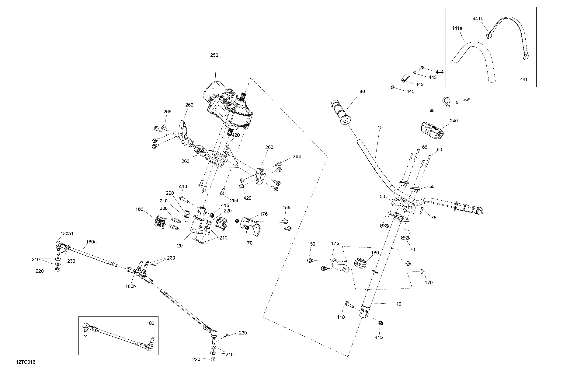 An Image of a Genuine Can-Am Parts Schematic Diagram showing the schematic - MECHANIC - STEERING