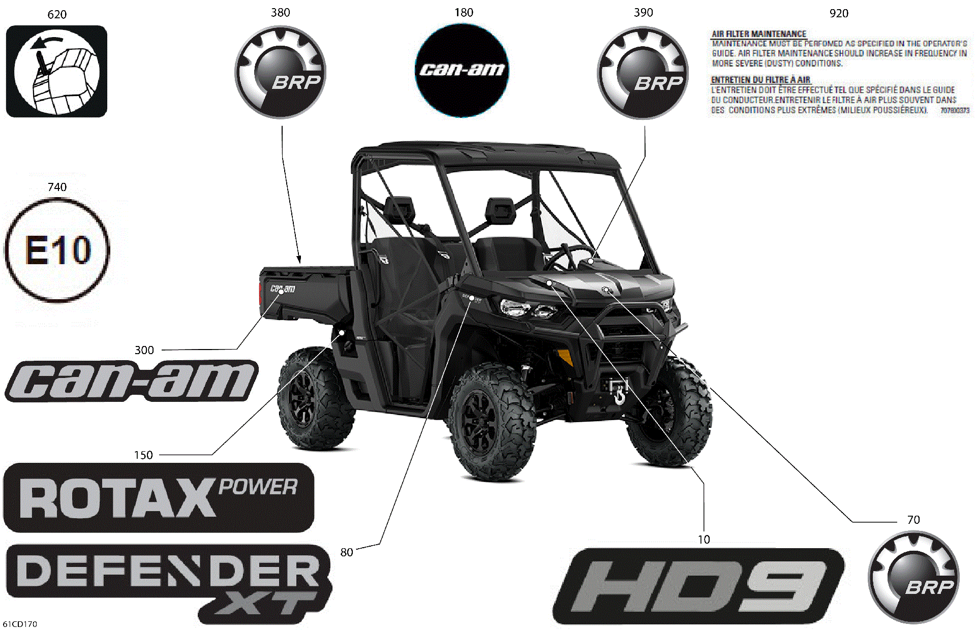 An Image of a Genuine Can-Am Parts Schematic Diagram showing the schematic - BODY - DECALS