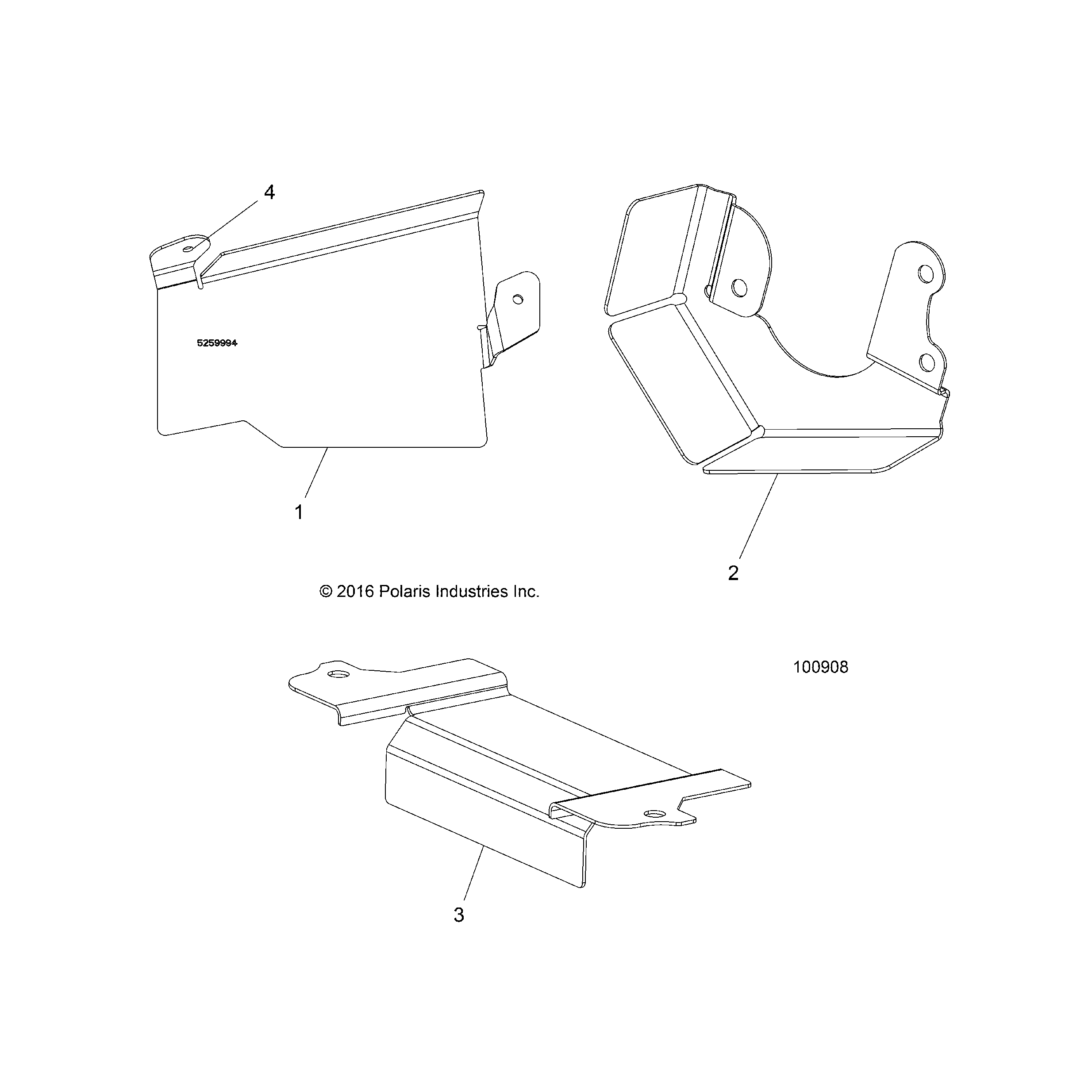 An Image of a Genuine Polaris Parts Schematic Diagram showing the schematic - BODY: HEAT SHIELDS - 2018 POLARIS SPORTSMAN TOURING 850 SP
