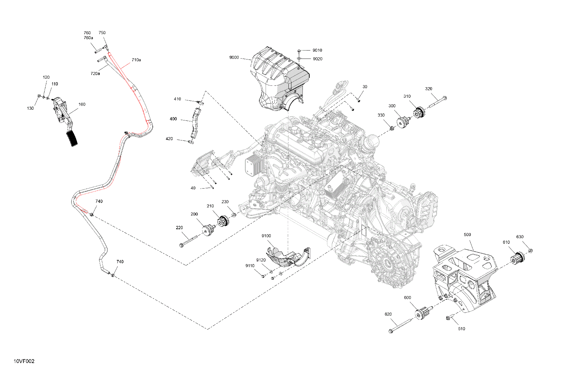 An Image of a Genuine Can-Am Parts Schematic Diagram showing the schematic - ENGINE - SYSTEM