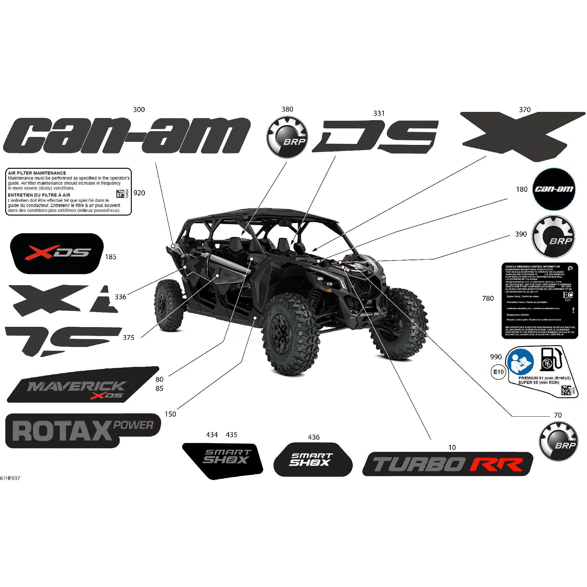 An Image of a Genuine Can-Am Parts Schematic Diagram showing the schematic - BODY - DECALS