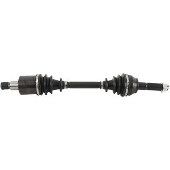 The Polaris RZR Axle Kit Complete 8 Ball Extreme Duty Rear Left & Right by All Balls features chromoly axle shafts with rubber boots and precision 8-ball bearings, ensuring powerful and durable power transfer from transmission to wheels.