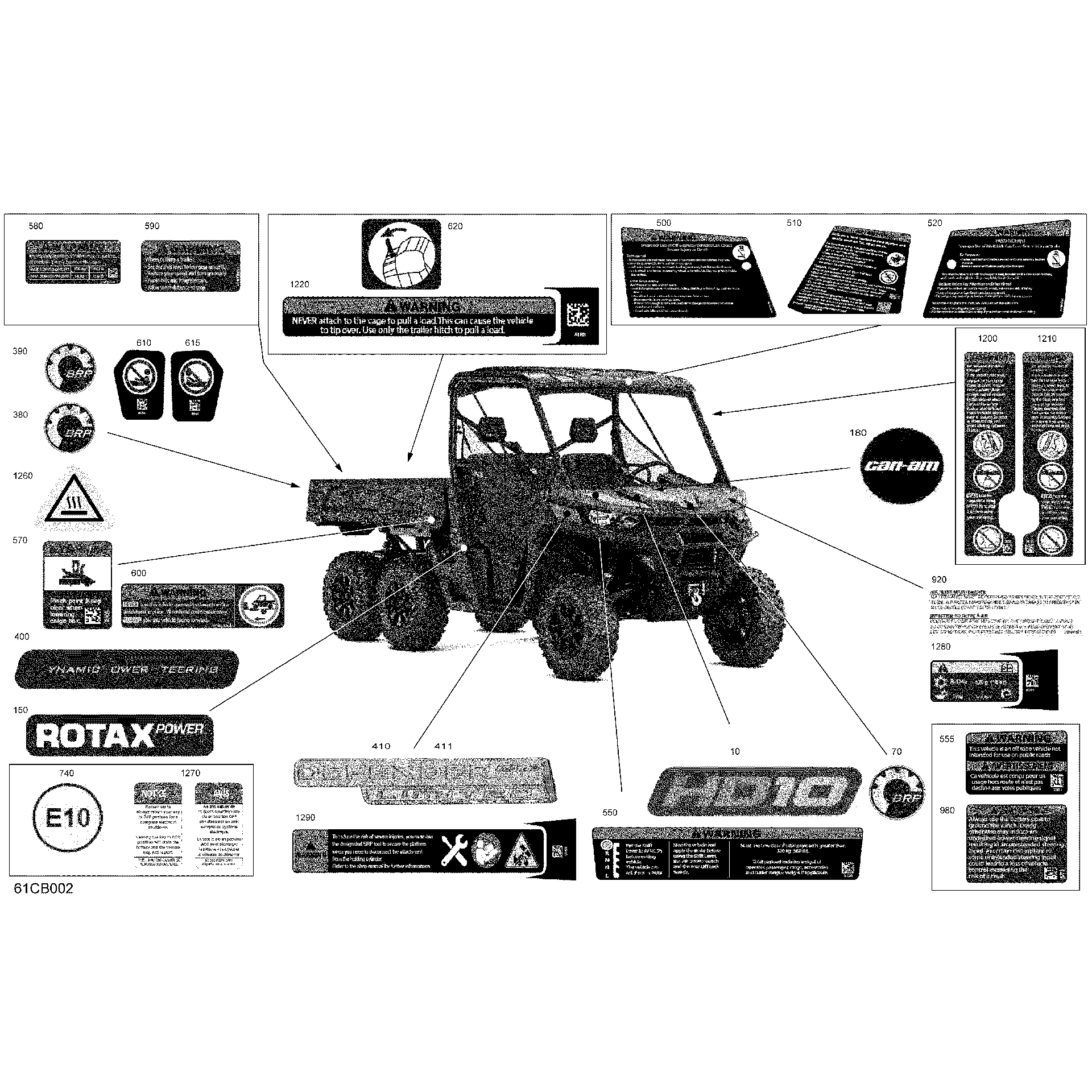 An Image of a Genuine Can-Am Parts Schematic Diagram showing the schematic - BODY - DECALS