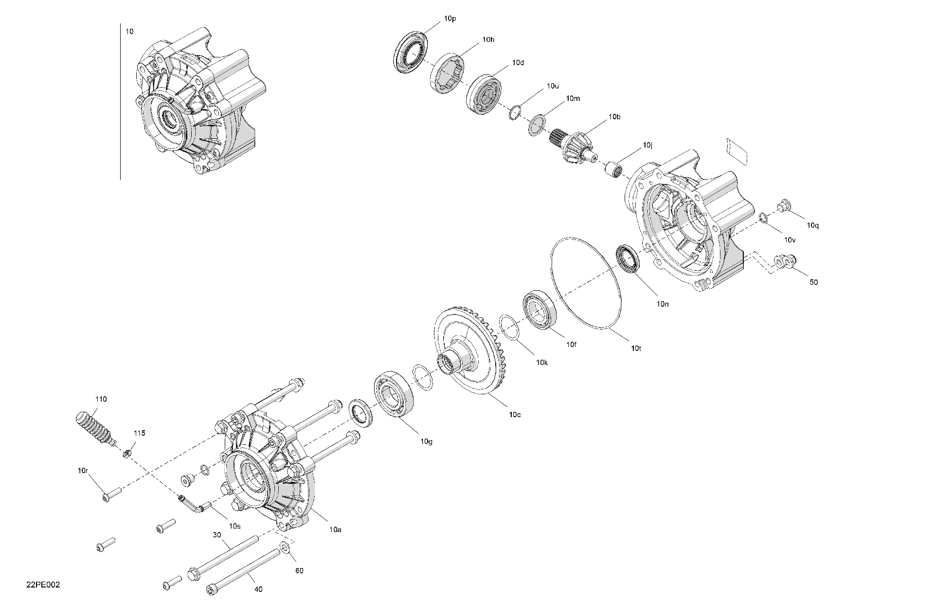 An Image of a Genuine Can-Am Parts Schematic Diagram showing the schematic - DRIVE - FINAL DRIVE UNIT