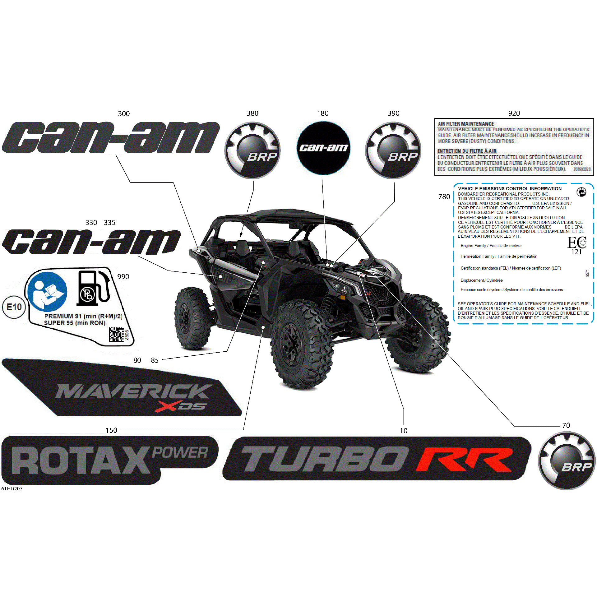 An Image of a Genuine Can-Am Parts Schematic Diagram showing the schematic - BODY - DECALS