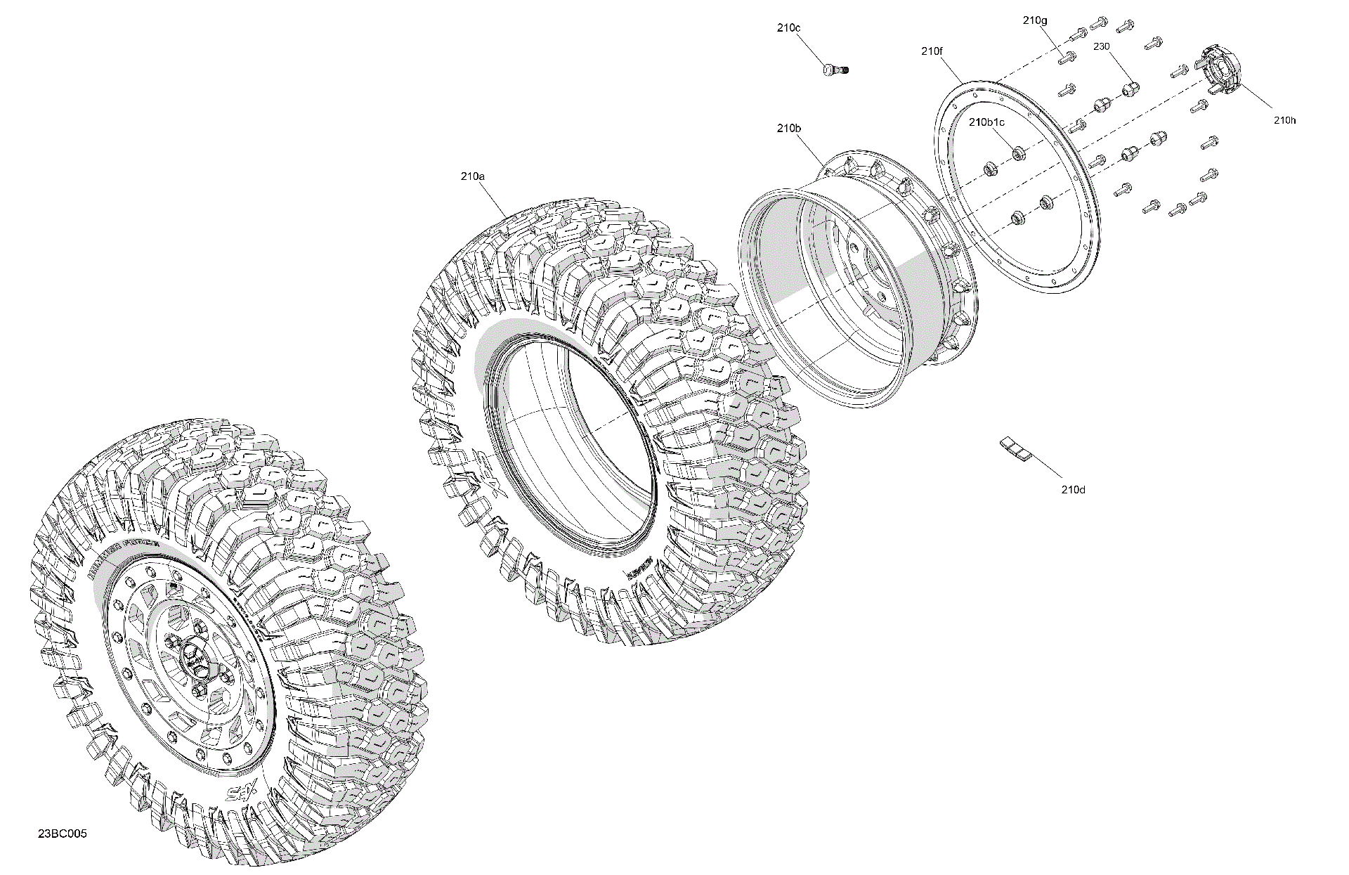 An Image of a Genuine Can-Am Parts Schematic Diagram showing the schematic - DRIVE - FRONT WHEELS