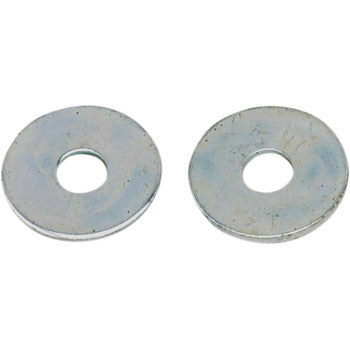 Two flat, round metal Washers Fenders M6 x 20 by Bolt, each with a central hole, are placed side by side on a white background. These come in a 10 pack and are commonly used in motorcycle hardware replacement.