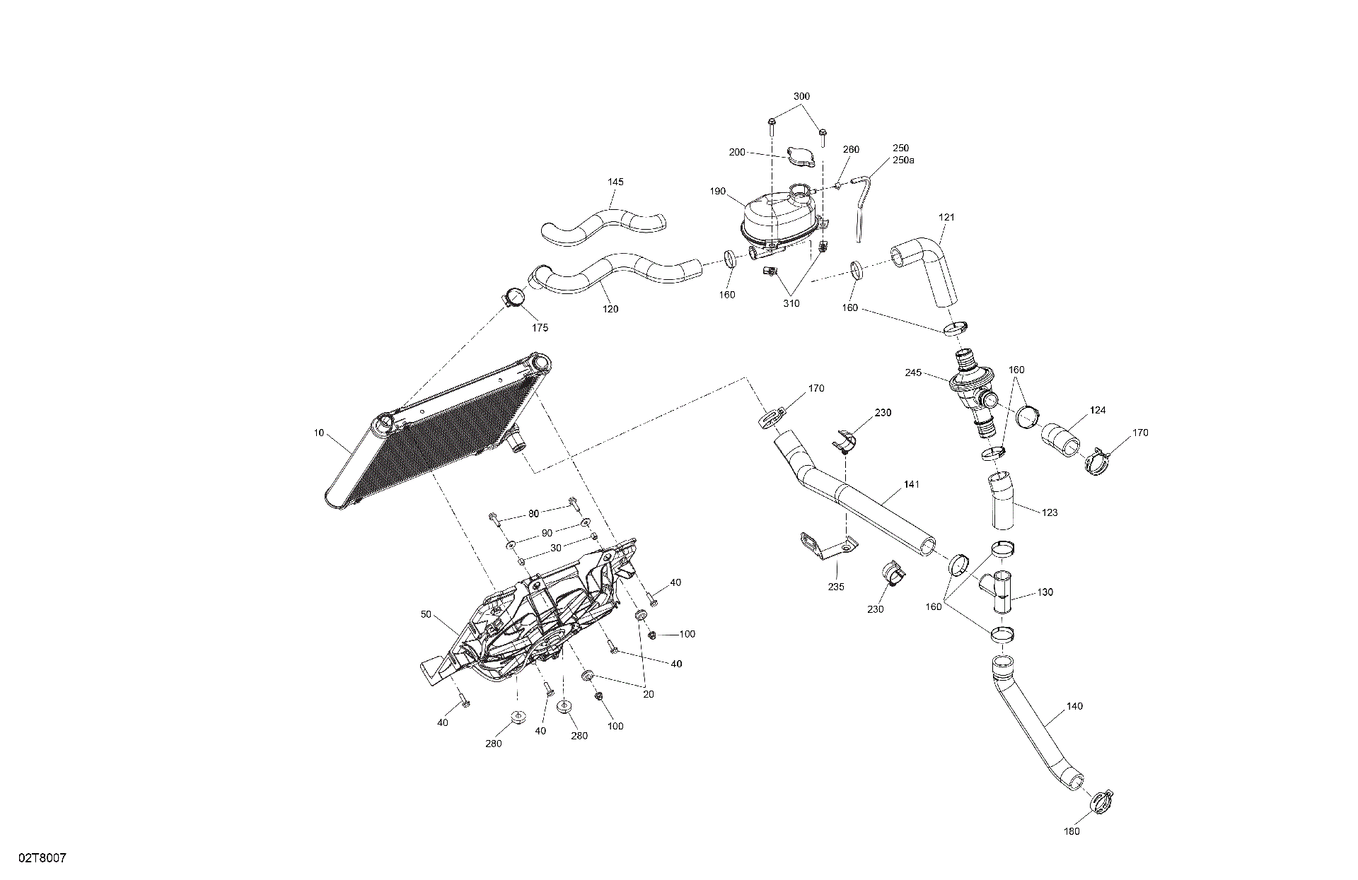 An Image of a Genuine Can-Am Parts Schematic Diagram showing the schematic - ENGINE - COOLING