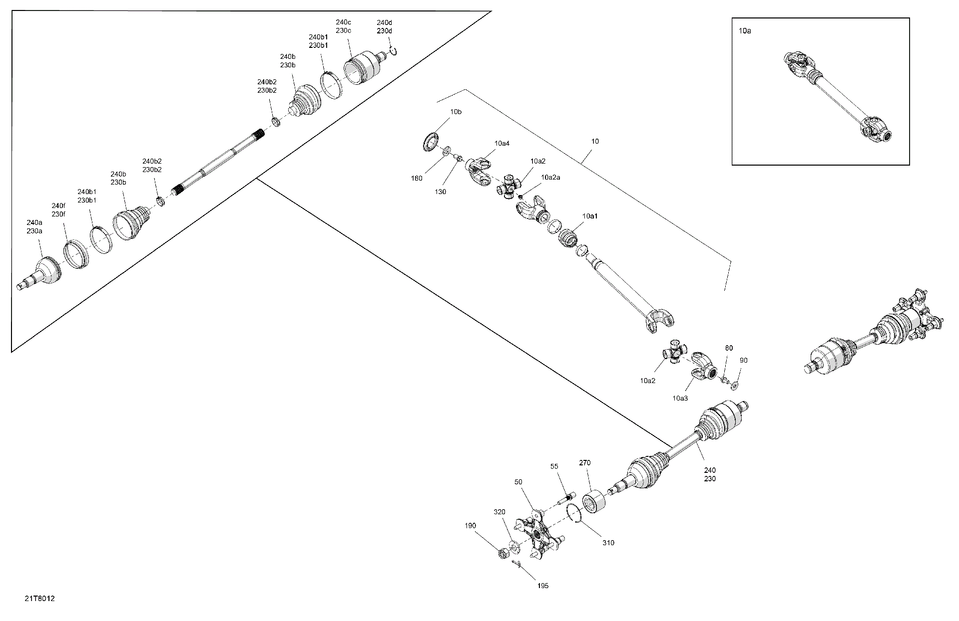 An Image of a Genuine Can-Am Parts Schematic Diagram showing the schematic - DRIVE - REAR - COMMON PARTS