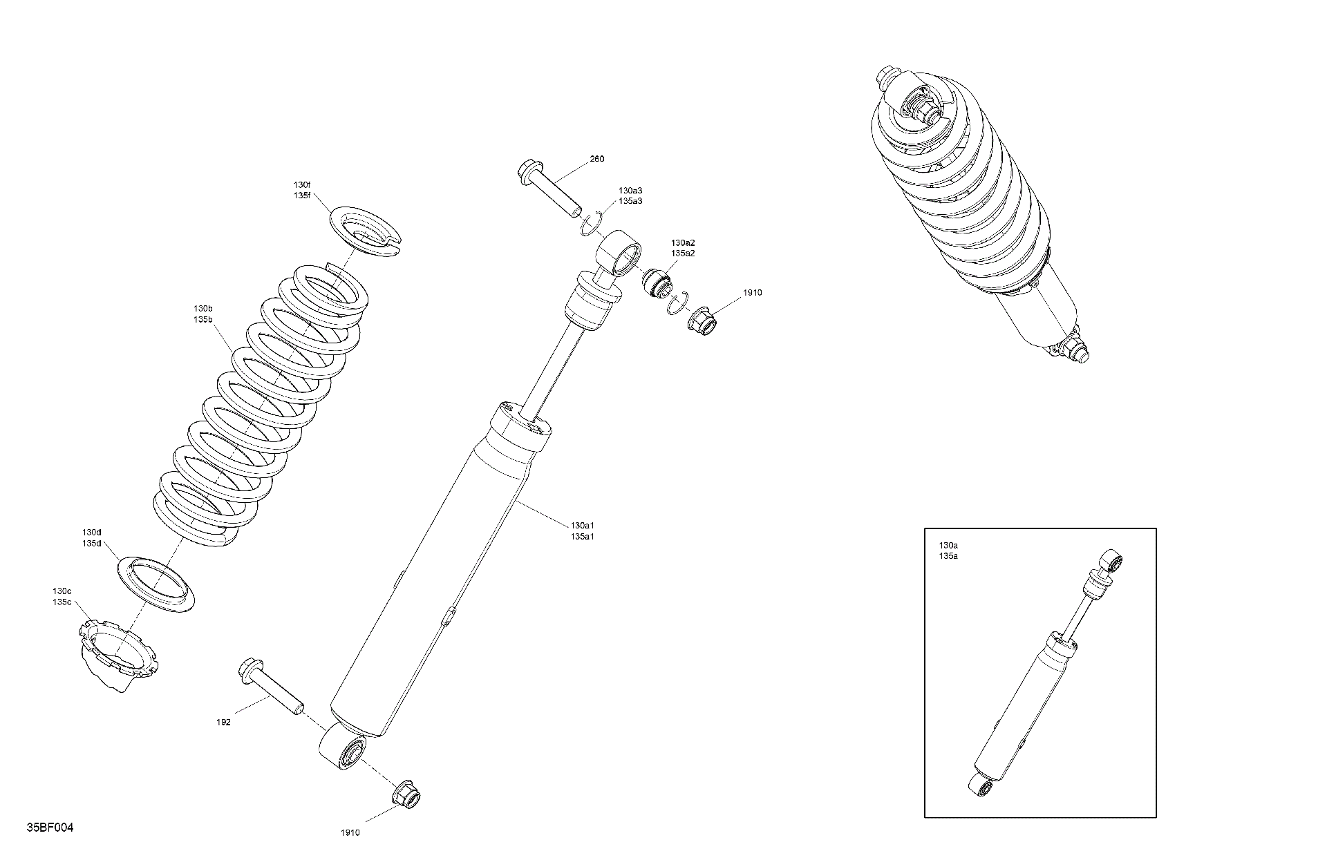 An Image of a Genuine Can-Am Parts Schematic Diagram showing the schematic - SUSPENSION - FRONT SHOCKS