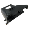Matte black plastic upper fan shroud with mounting tabs and raised circular detail for Polaris RZR 170.