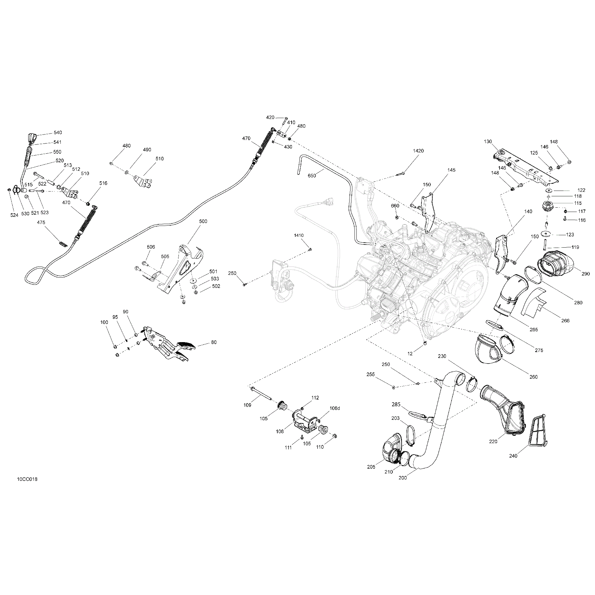 An Image of a Genuine Can-Am Parts Schematic Diagram showing the schematic - ENGINE - SYSTEM