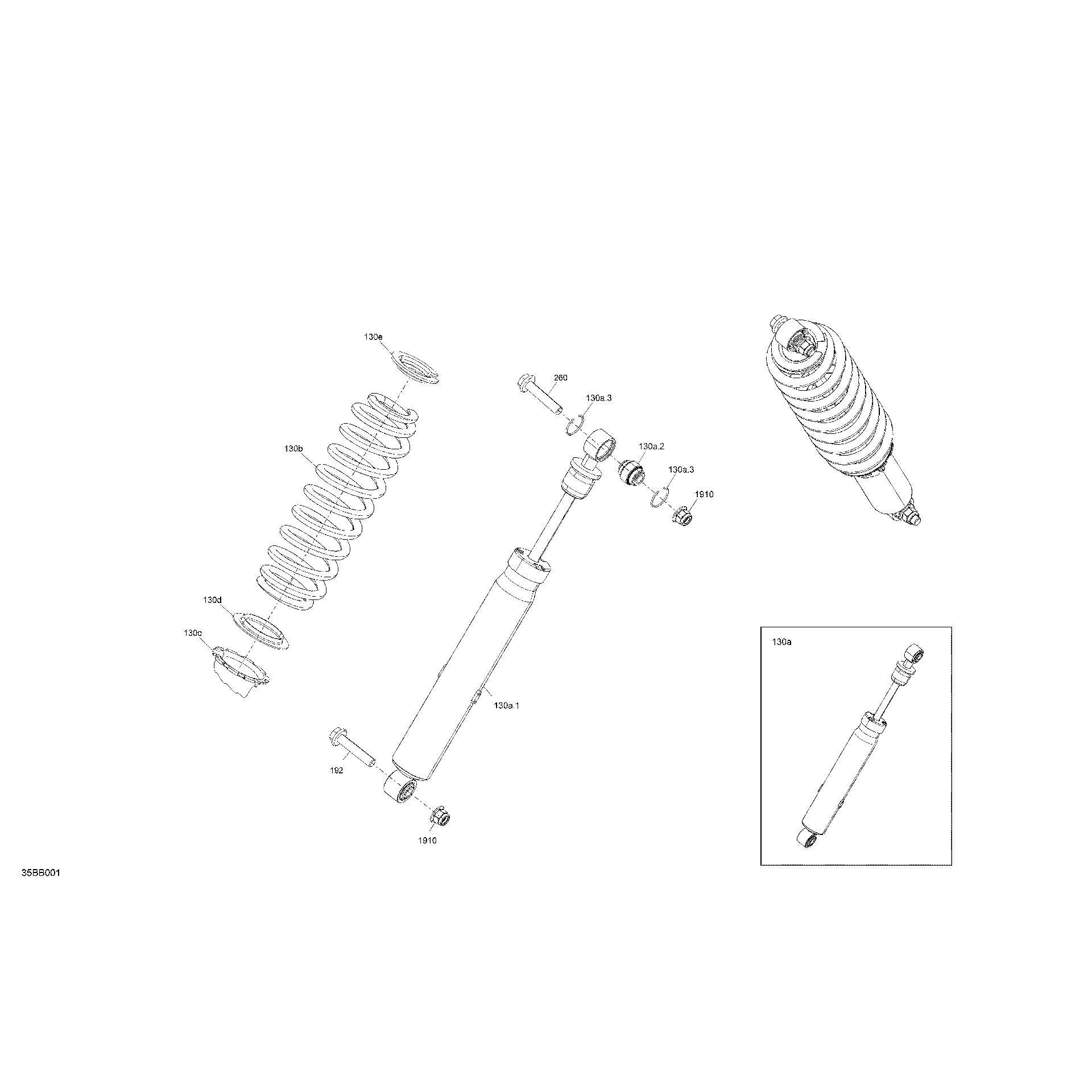 An Image of a Genuine Can-Am Parts Schematic Diagram showing the schematic - SUSPENSION - FRONT SHOCKS
