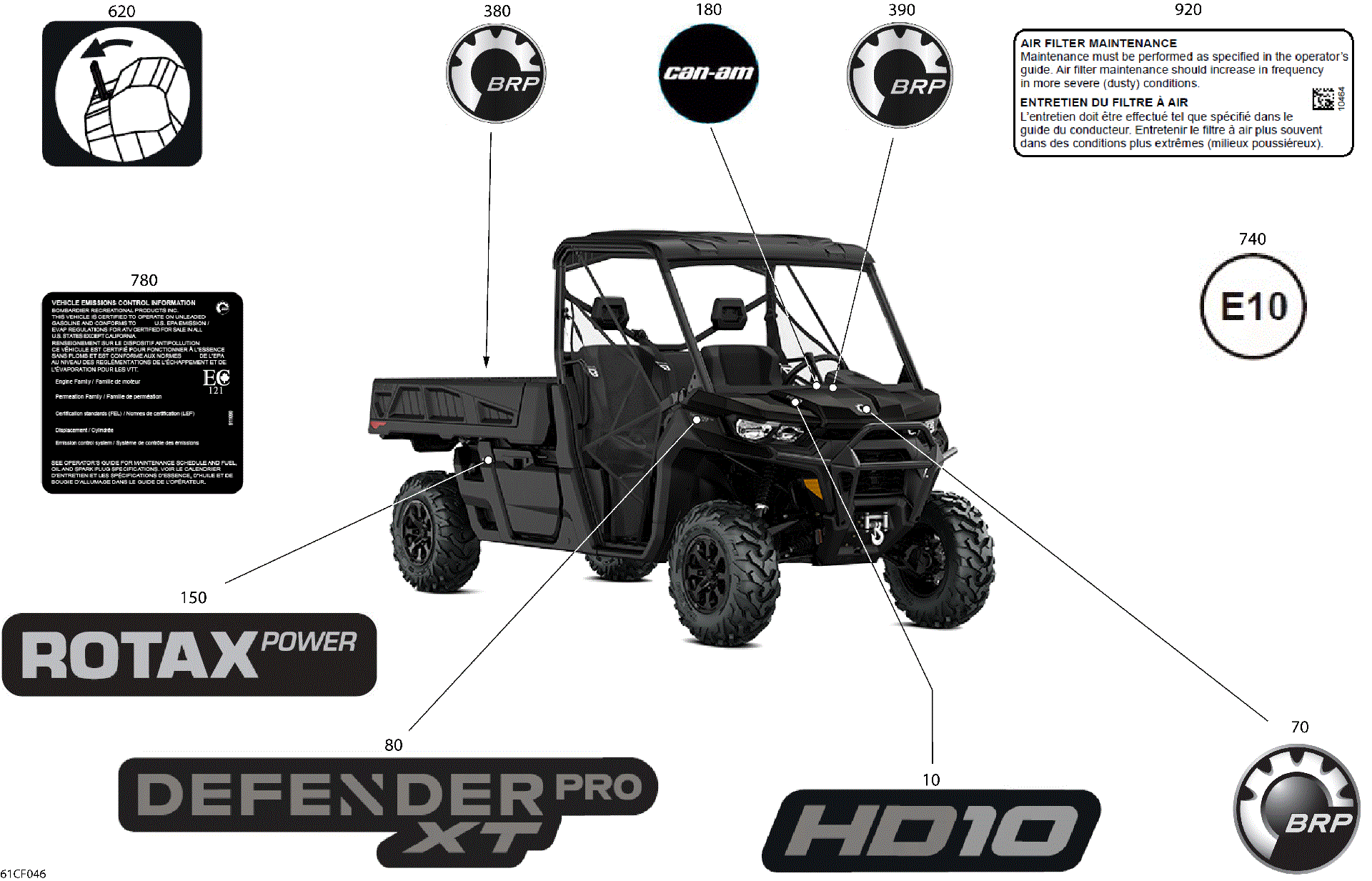 An Image of a Genuine Can-Am Parts Schematic Diagram showing the schematic - BODY - DECALS