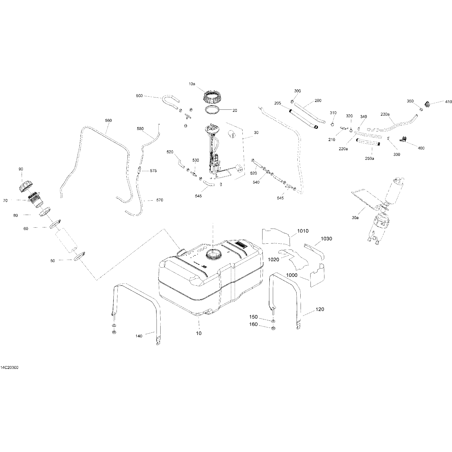 An Image of a Genuine Can-Am Parts Schematic Diagram showing the schematic - ENGINE - FUEL