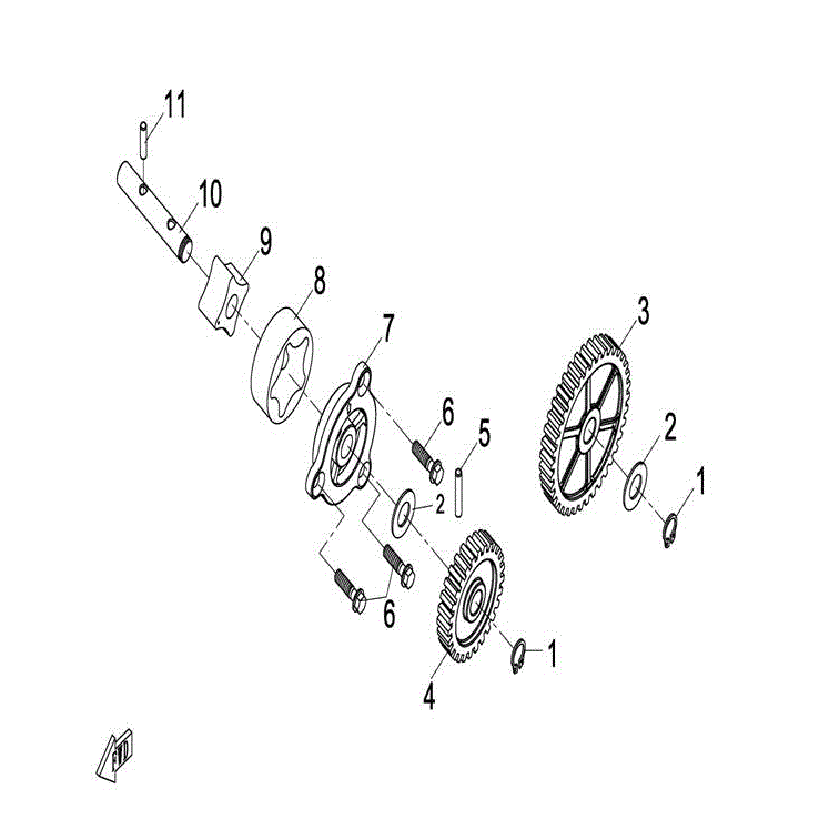 An Image of a genuine CFMOTO Parts Schematic Diagram showing the group - OIL PUMP ASSY - 2016 CFMOTO CFORCE 800 X8