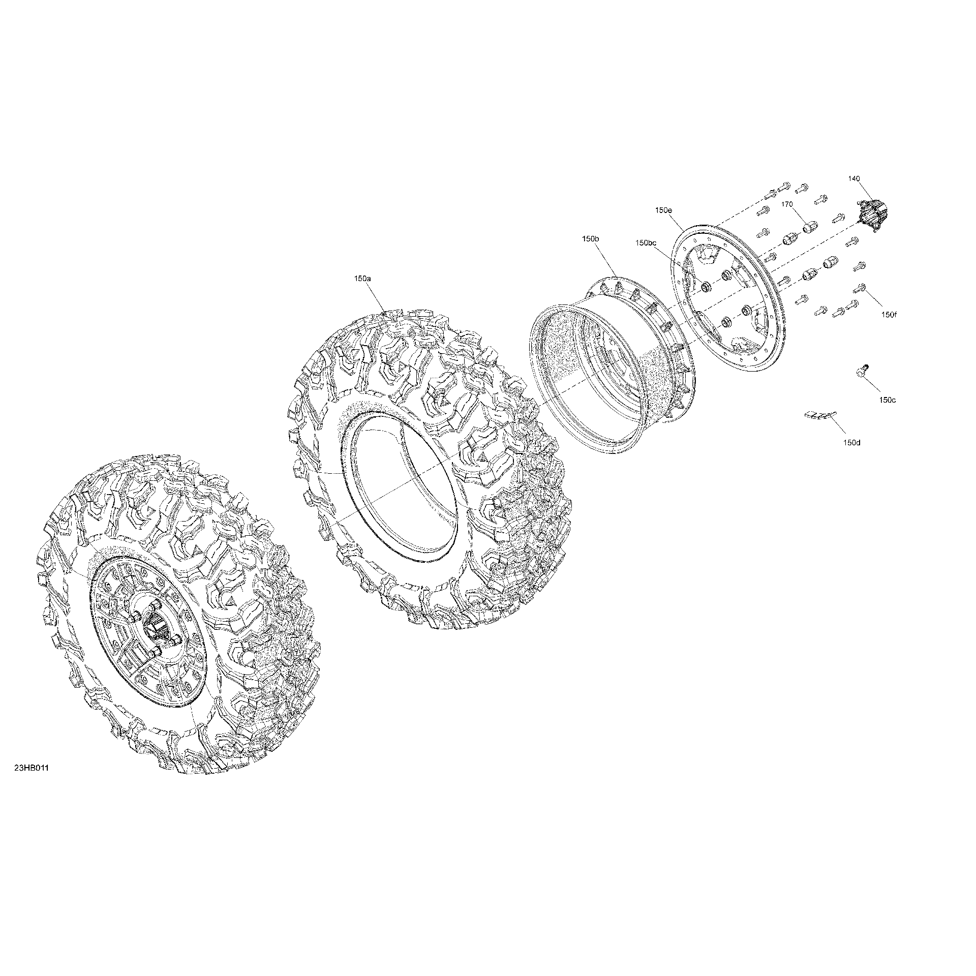 An Image of a Genuine Can-Am Parts Schematic Diagram showing the schematic - DRIVE - REAR WHEELS