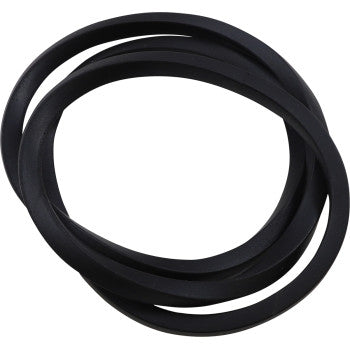 Black rubber clutch cover gasket seal with smooth texture and circular shape.