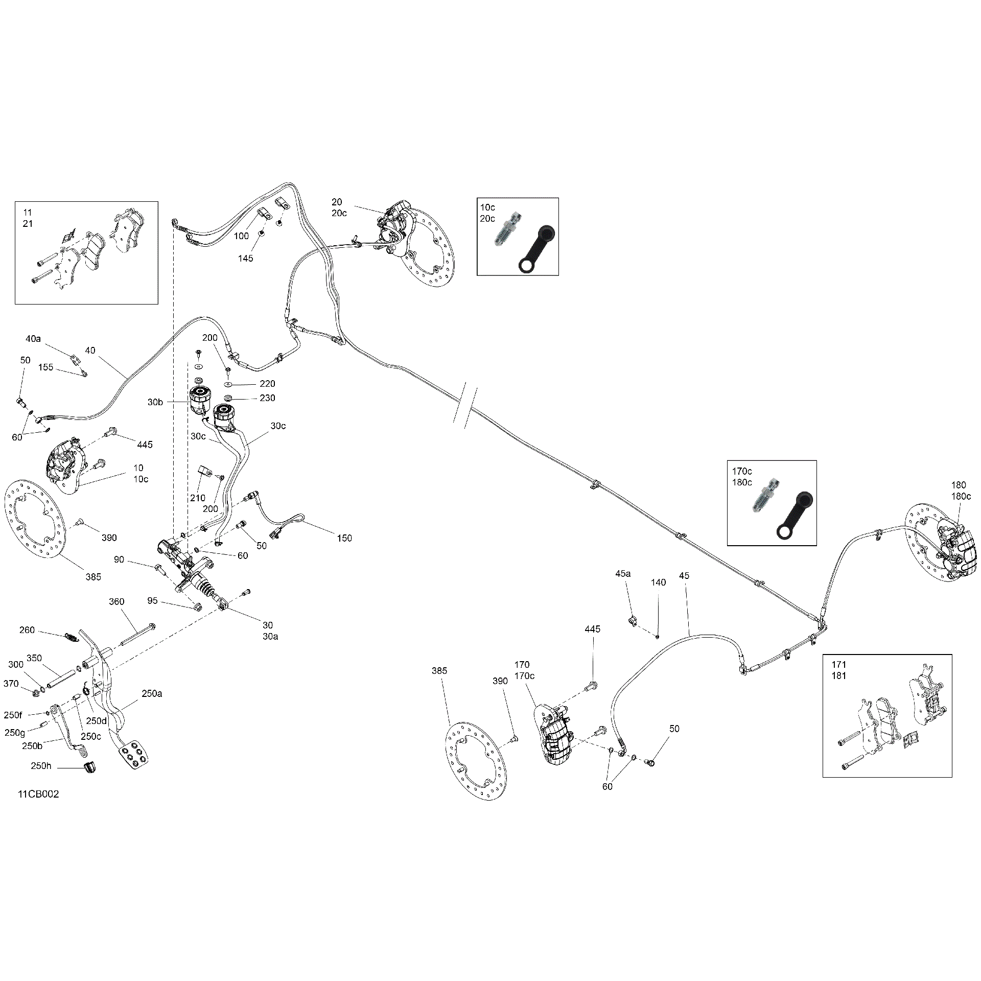 An Image of a Genuine Can-Am Parts Schematic Diagram showing the schematic - MECHANIC - BRAKE SYSTEM
