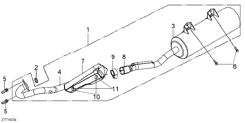 An Image of a Genuine Can-Am Parts Schematic Diagram showing the schematic - EXHAUST SYSTEM 