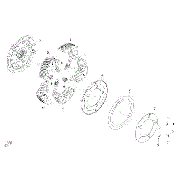 An Image of a Genuine CFMOTO Parts Schematic Diagram showing the schematic - CLUTCH ASSY - 2015 CFMOTO UFORCE 800