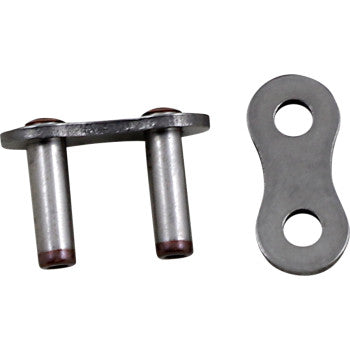 The 520 SRX2 Connecting Master Link Rivet by Ek features a metal chain master link with two pins and a matching flat plate—perfect as a replacement connecting link for fast repairs.