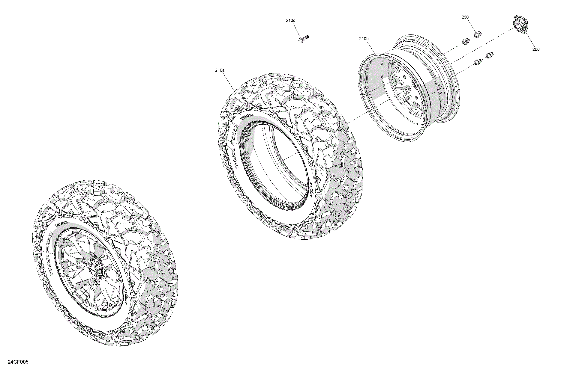 An Image of a Genuine Can-Am Parts Schematic Diagram showing the schematic - DRIVE - FRONT WHEELS