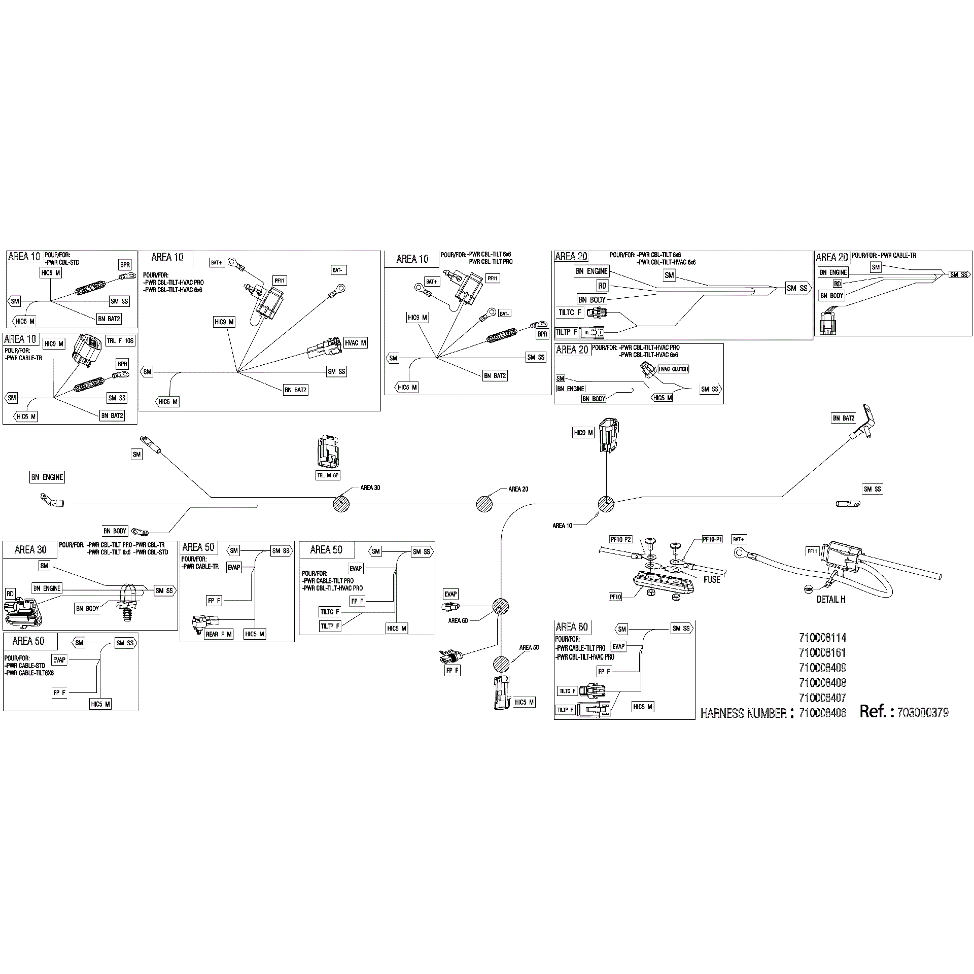 An Image of a Genuine Can-Am Parts Schematic Diagram showing the schematic - ELECTRIC - WIRING VOLTAGE REGULATOR - 710008406