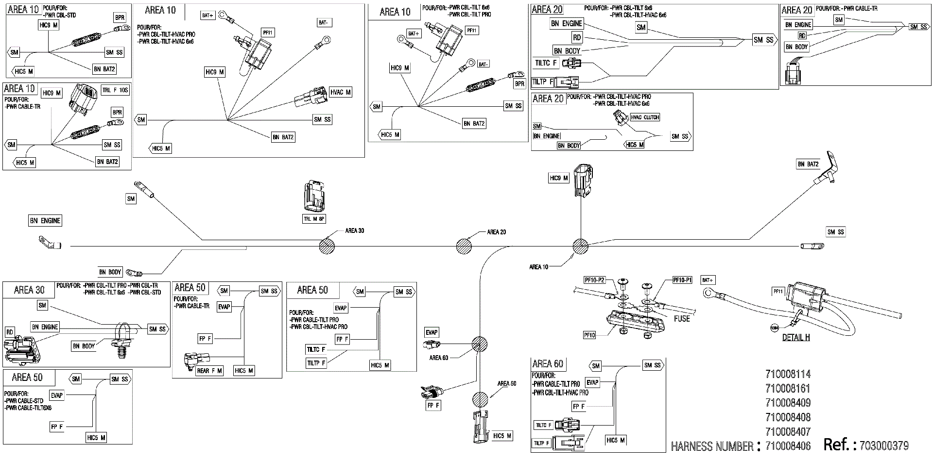 An Image of a Genuine Can-Am Parts Schematic Diagram showing the schematic - ELECTRIC - WIRING VOLTAGE REGULATOR - 710008406