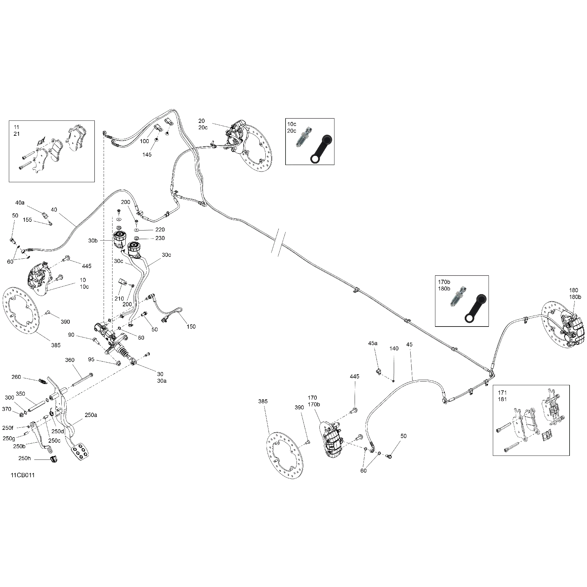 An Image of a Genuine Can-Am Parts Schematic Diagram showing the schematic - MECHANIC - BRAKE SYSTEM