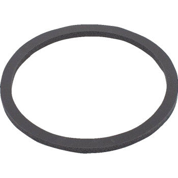 The Can Am Replacement Gasket by Quad Logic is a flat, black, circular rubber washer with a smooth surface, commonly used as an OEM airbox seal, shown against a white background.