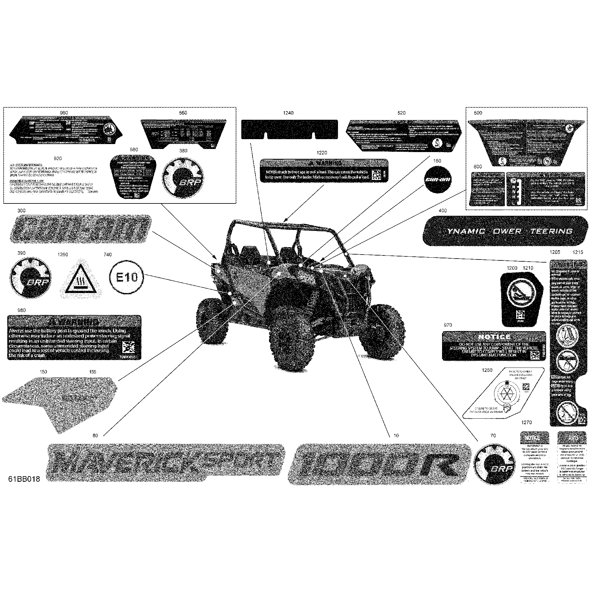 An Image of a Genuine Can-Am Parts Schematic Diagram showing the schematic - BODY - DECALS