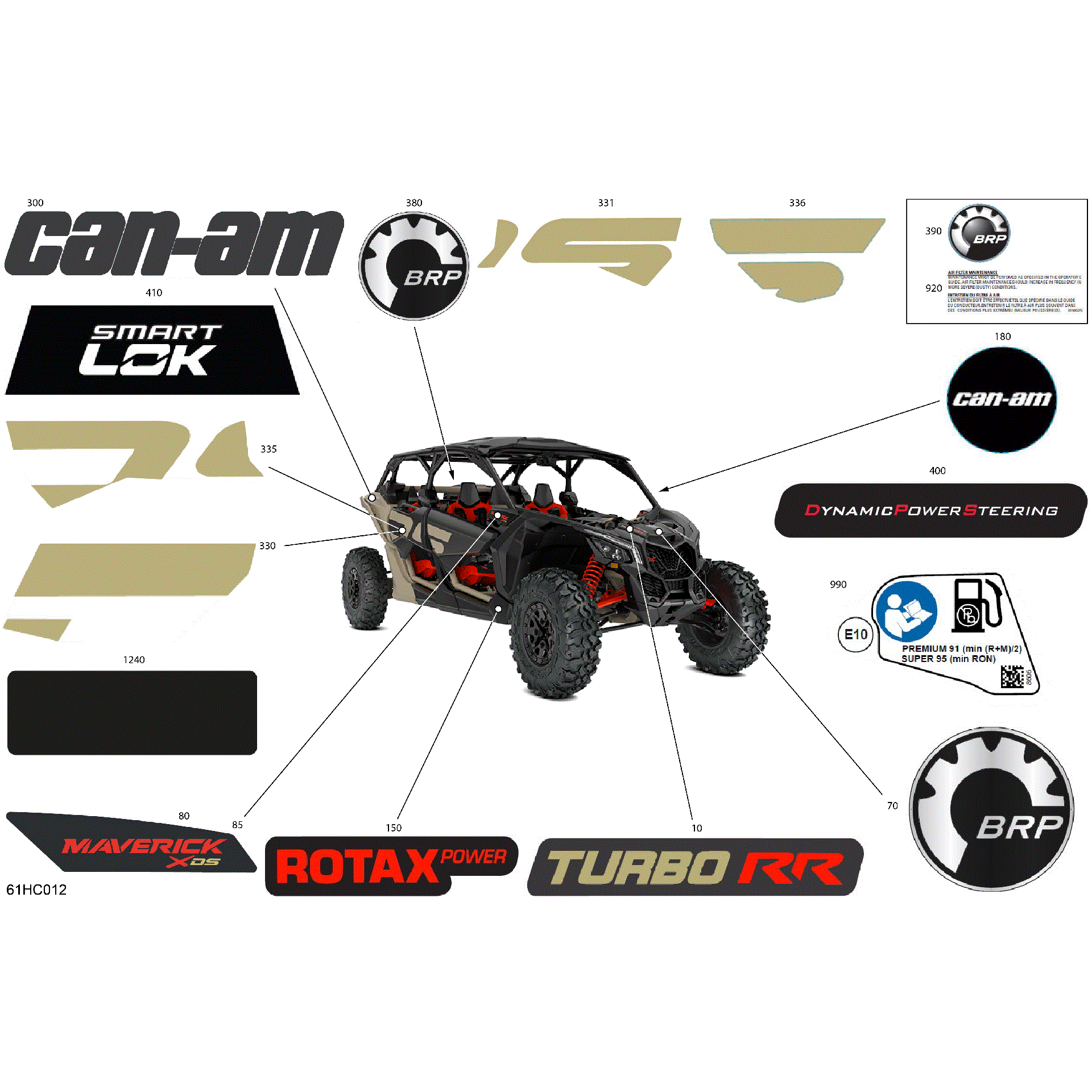 An Image of a Genuine Can-Am Parts Schematic Diagram showing the schematic - BODY - DECALS