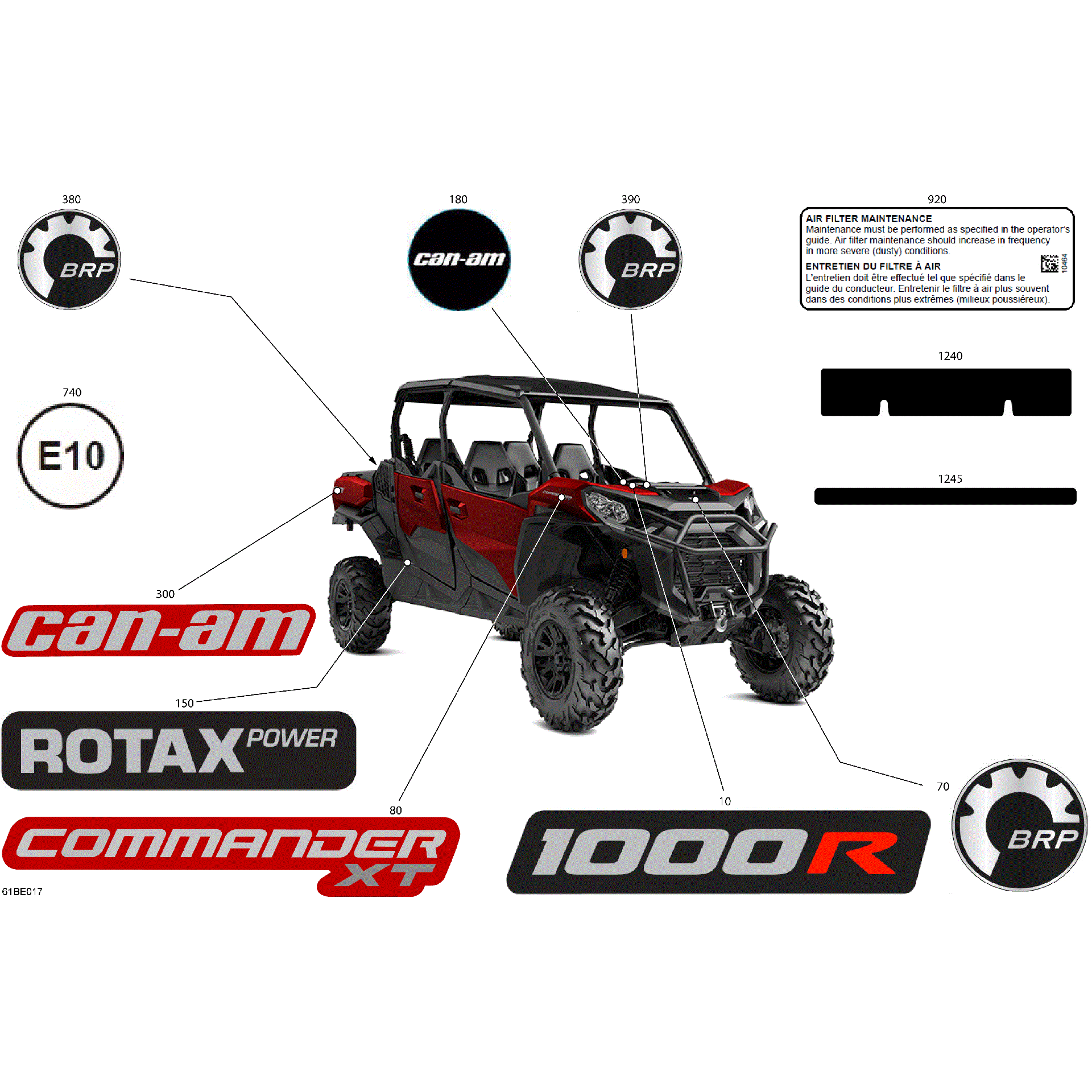 An Image of a Genuine Can-Am Parts Schematic Diagram showing the schematic - BODY - DECALS