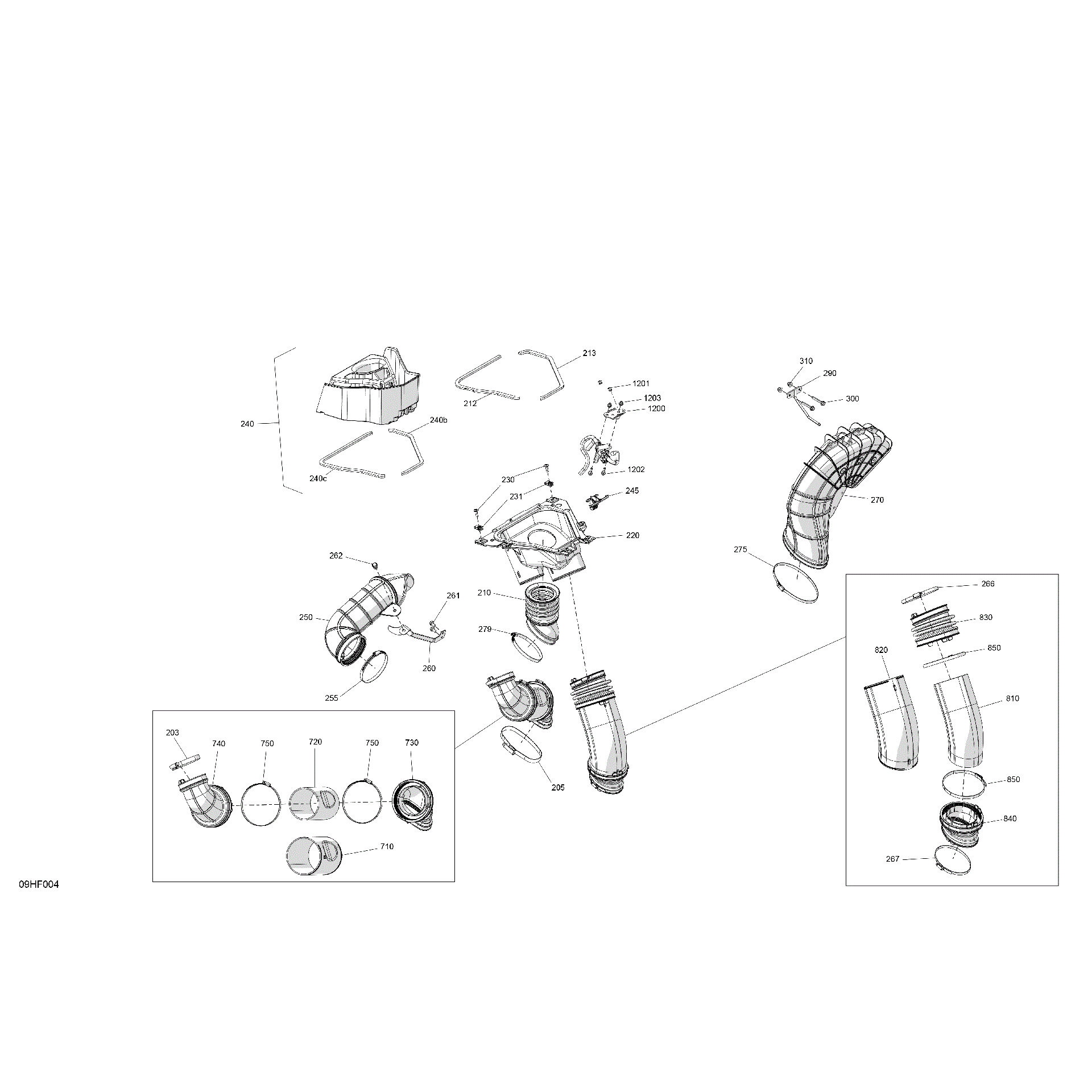 An Image of a Genuine Can-Am Parts Schematic Diagram showing the schematic - ENGINE - AIR DUCT
