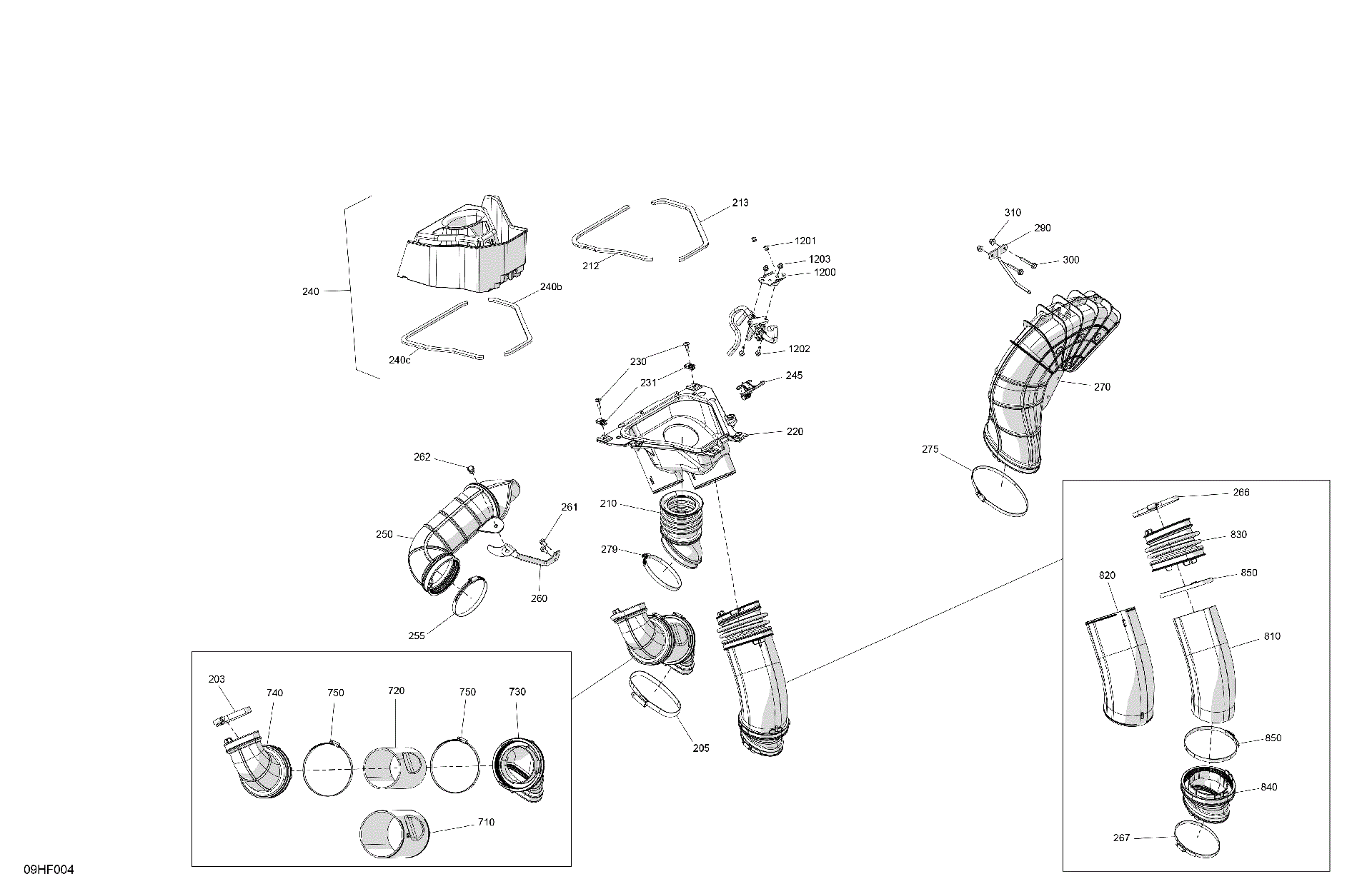 An Image of a Genuine Can-Am Parts Schematic Diagram showing the schematic - ENGINE - AIR DUCT