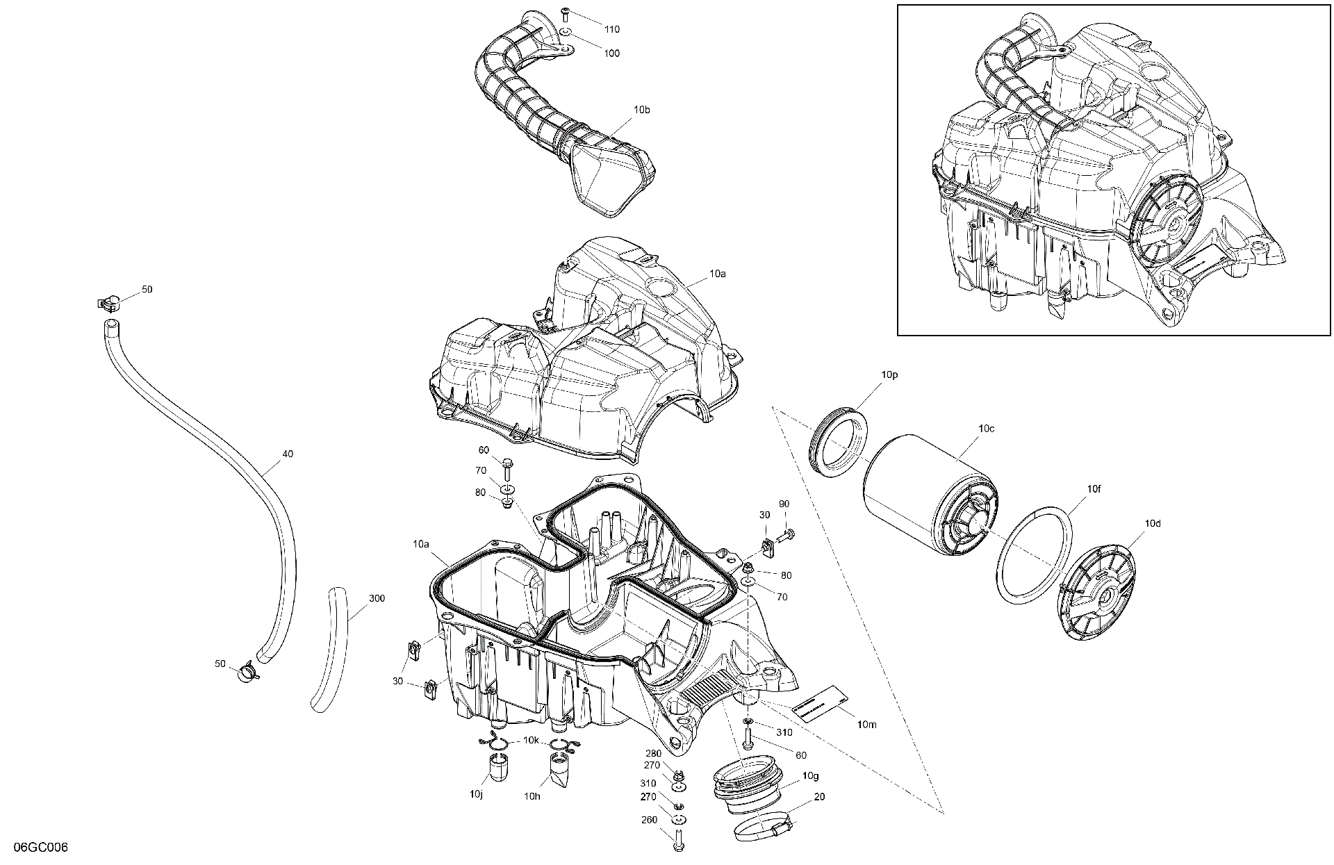 An Image of a Genuine Can-Am Parts Schematic Diagram showing the schematic - ENGINE - AIR INTAKE