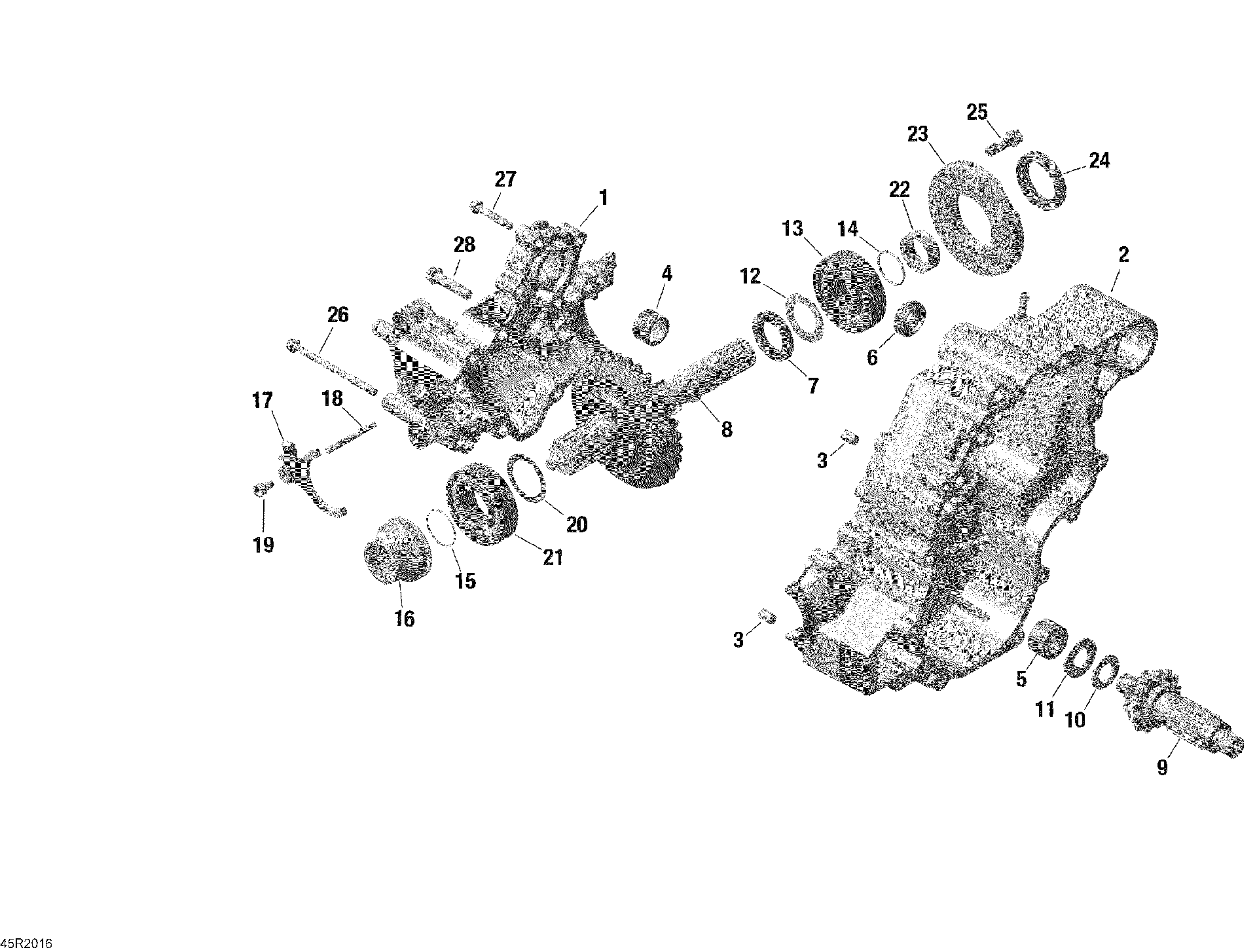 An Image of a Genuine Can-Am Parts Schematic Diagram showing the schematic - GEAR BOX 1 - 420686217