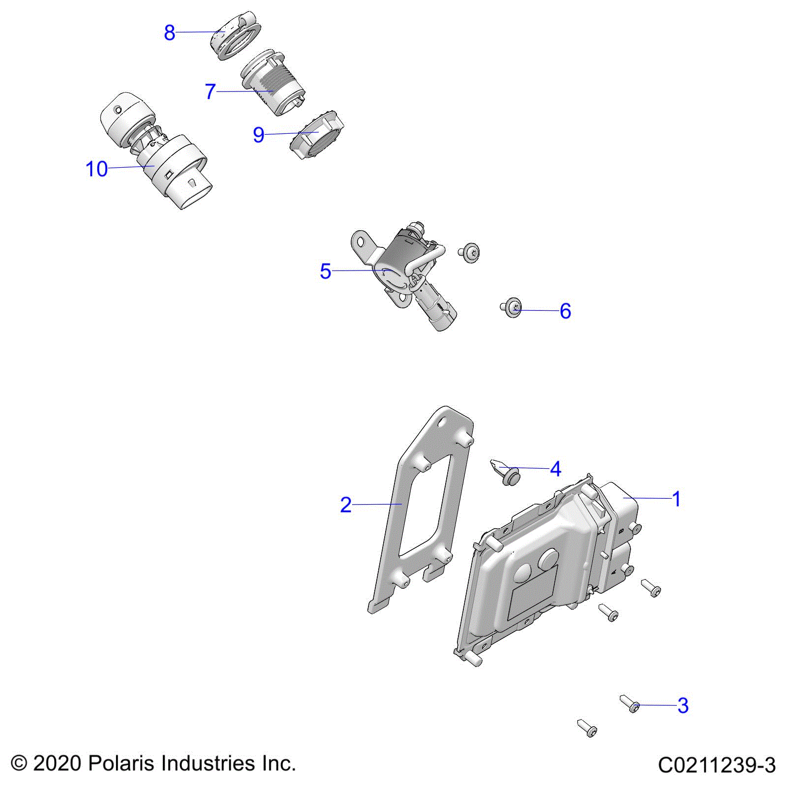 An Image of a Genuine Polaris Parts Schematic Diagram showing the schematic - ELECTRICAL: SWITCHES SENSORS and ECM - 2021 POLARIS SPORTSMAN 450 HO