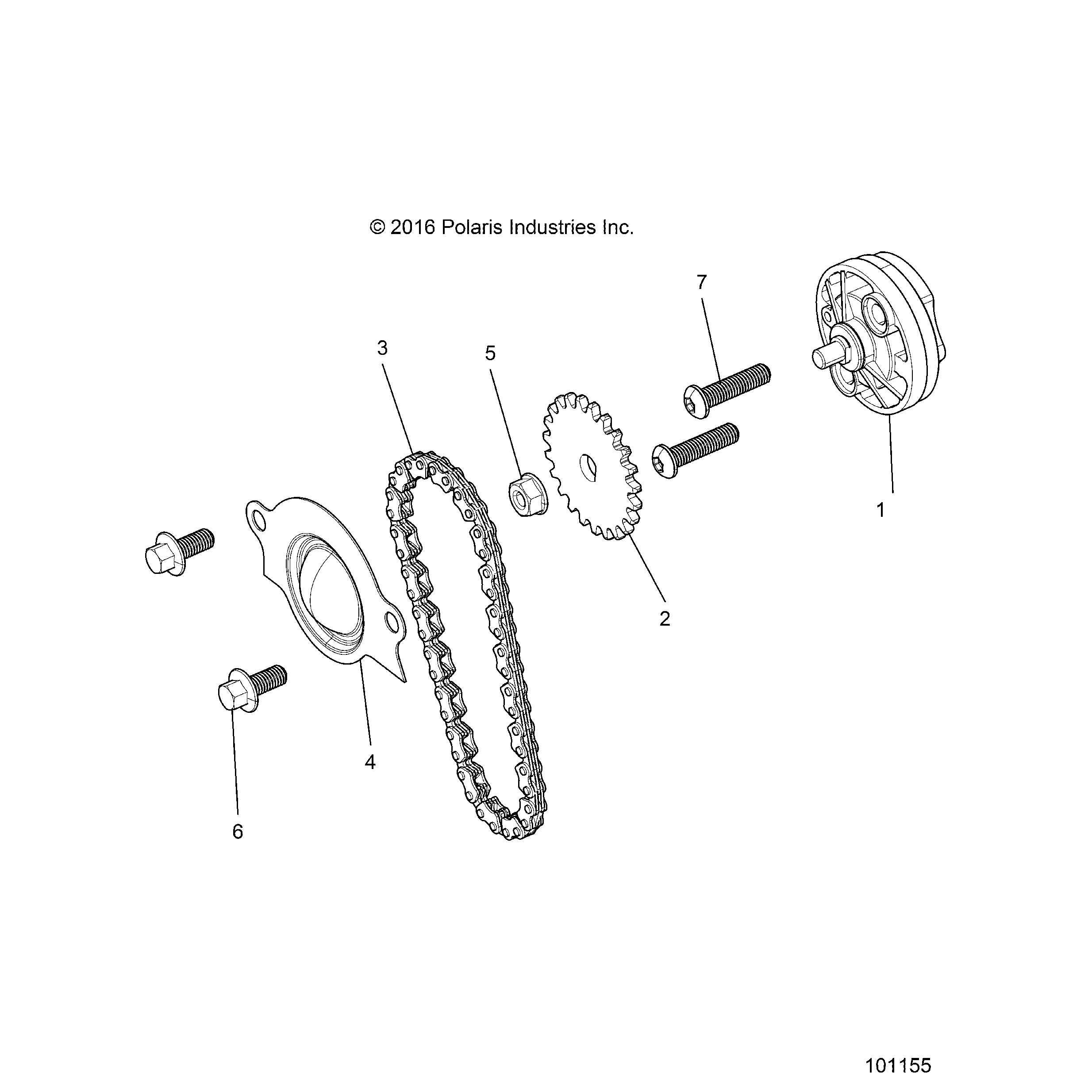 An Image of a Genuine Polaris Parts Schematic Diagram showing the schematic - ENGINE: OIL PUMP - 2017 POLARIS ACE 150