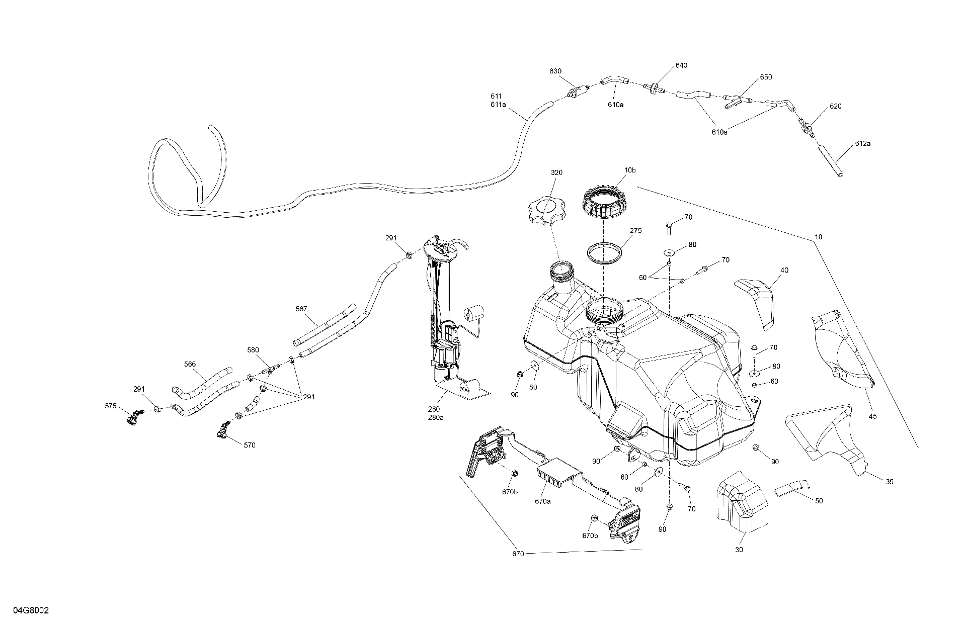 An Image of a Genuine Can-Am Parts Schematic Diagram showing the schematic - ENGINE - FUEL