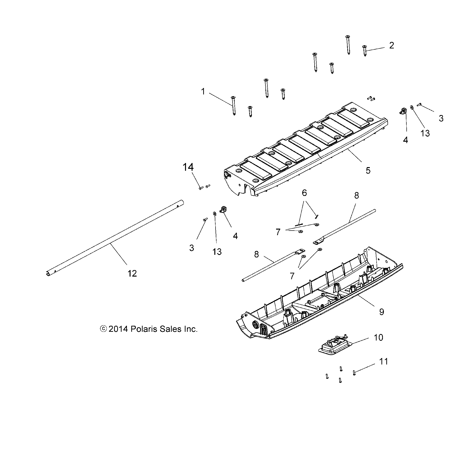 An Image of a Genuine Polaris Parts Schematic Diagram showing the schematic - BODY: TAILGATE - 2020 POLARIS SPORTSMAN 570 X2