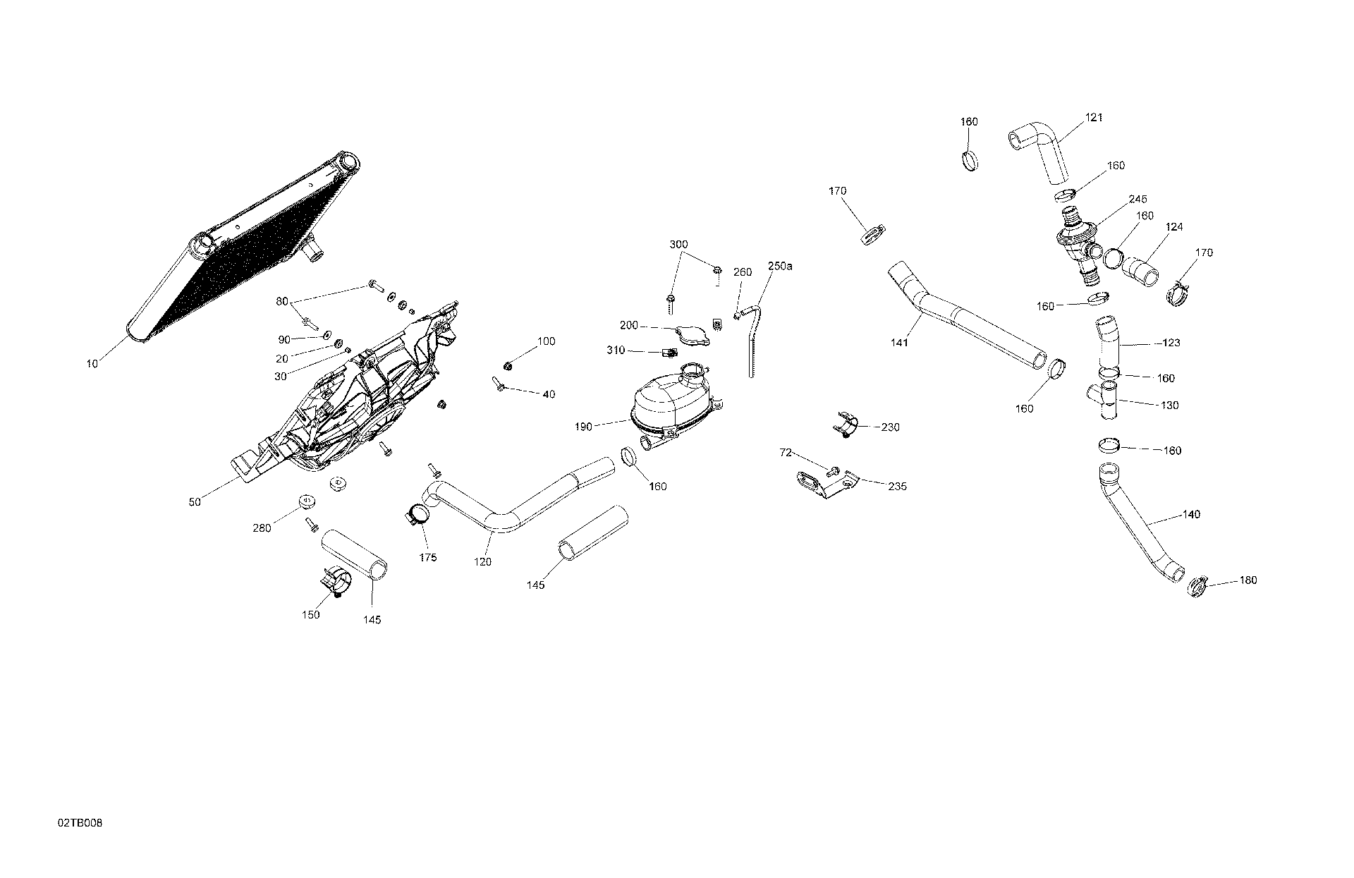 An Image of a Genuine Can-Am Parts Schematic Diagram showing the schematic - ENGINE - COOLING